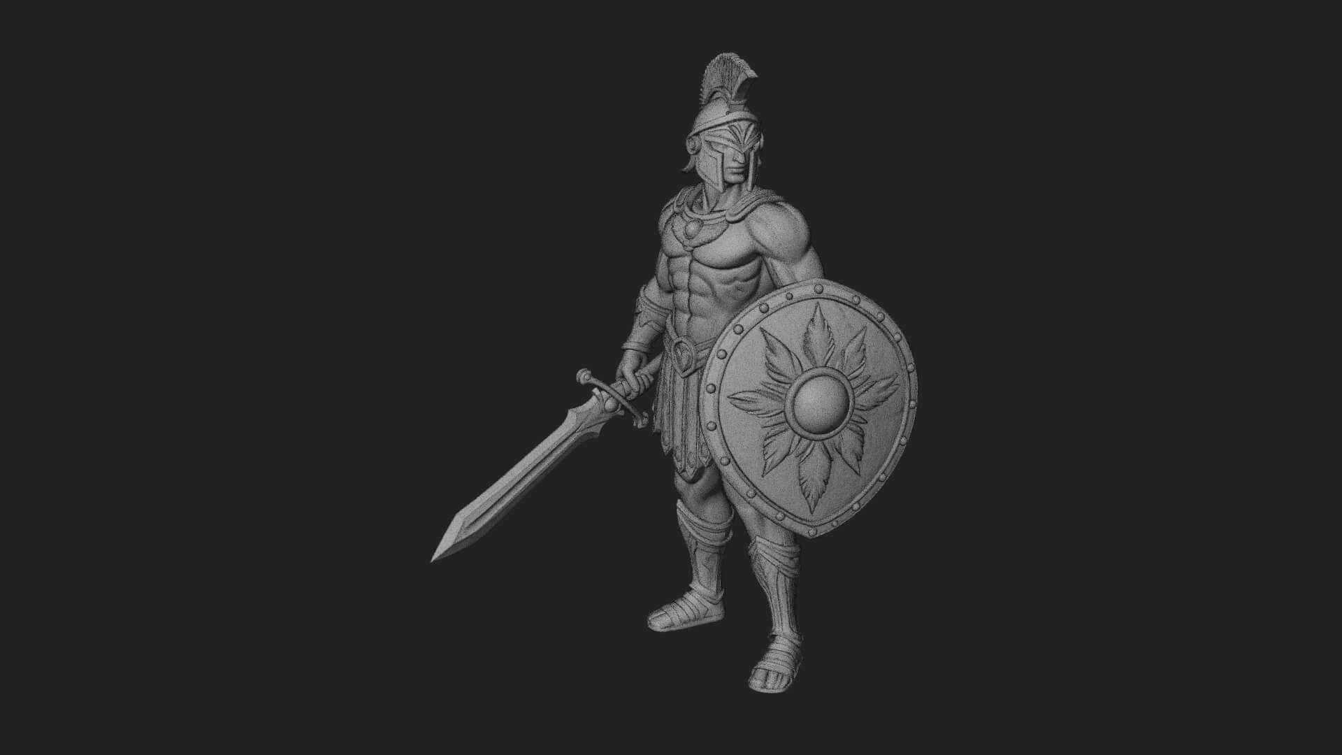 Greek Hoplite Warrior Statue Design 40 3D Print Model 3D Model