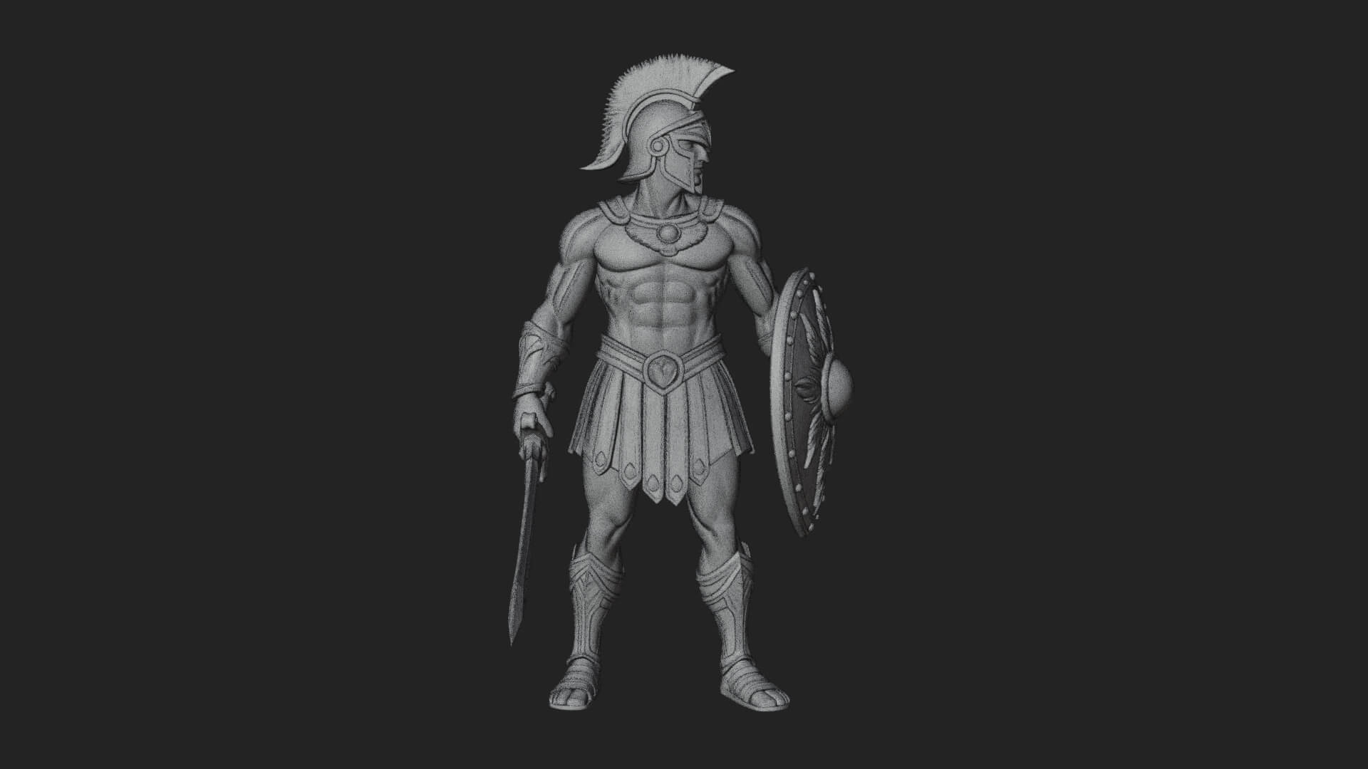 Greek Hoplite Warrior Statue Design 40 3D Print Model 3D Model