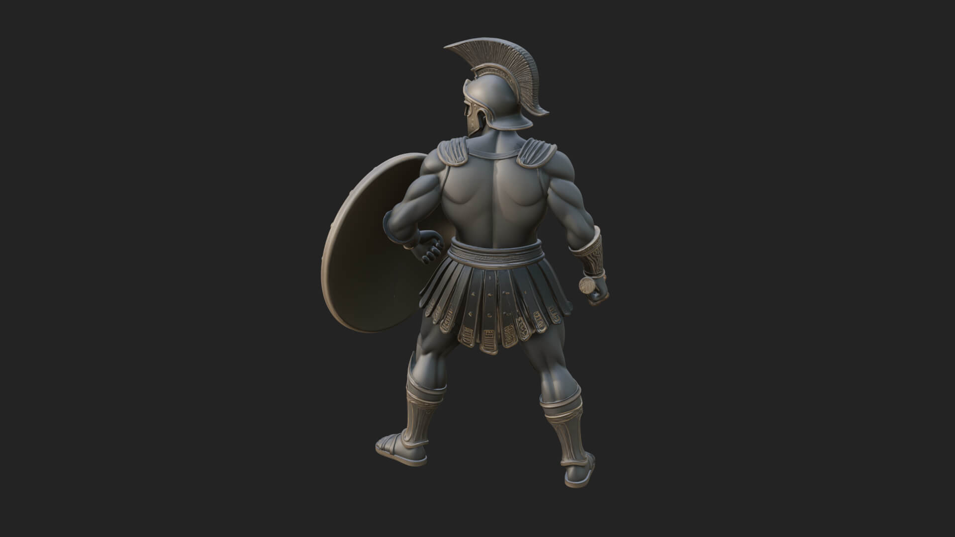 Greek Hoplite Warrior Statue Design 41 3D Print Model 3D Model