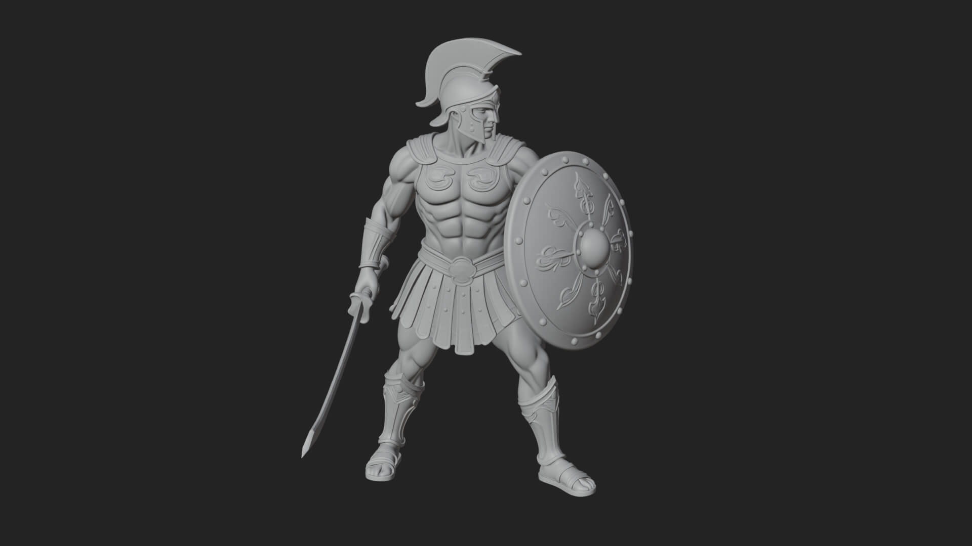 Greek Hoplite Warrior Statue Design 41 3D Print Model 3D Model