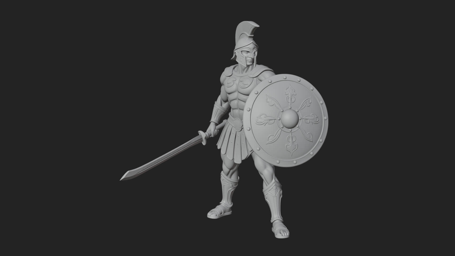Greek Hoplite Warrior Statue Design 41 3D Print Model 3D Model
