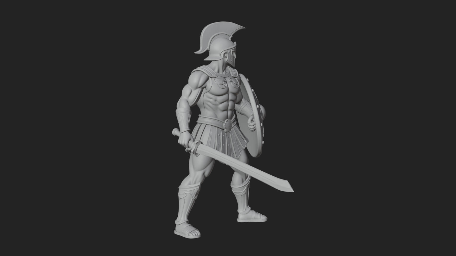 Greek Hoplite Warrior Statue Design 41 3D Print Model 3D Model