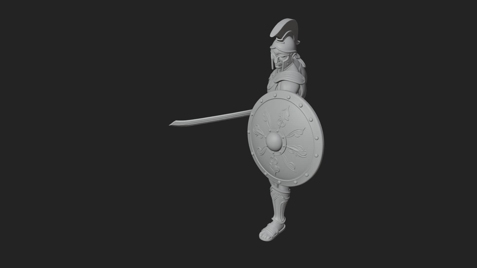 Greek Hoplite Warrior Statue Design 41 3D Print Model 3D Model