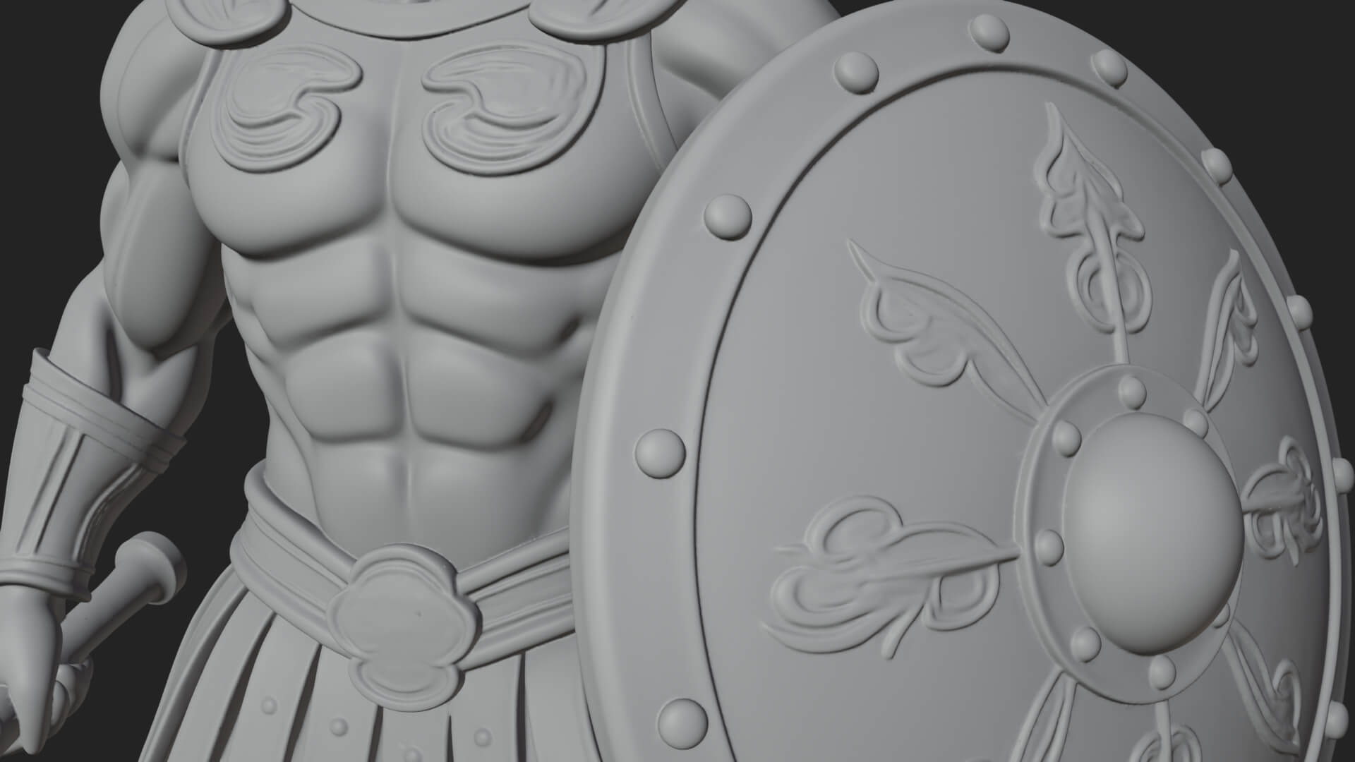 Greek Hoplite Warrior Statue Design 41 3D Print Model 3D Model
