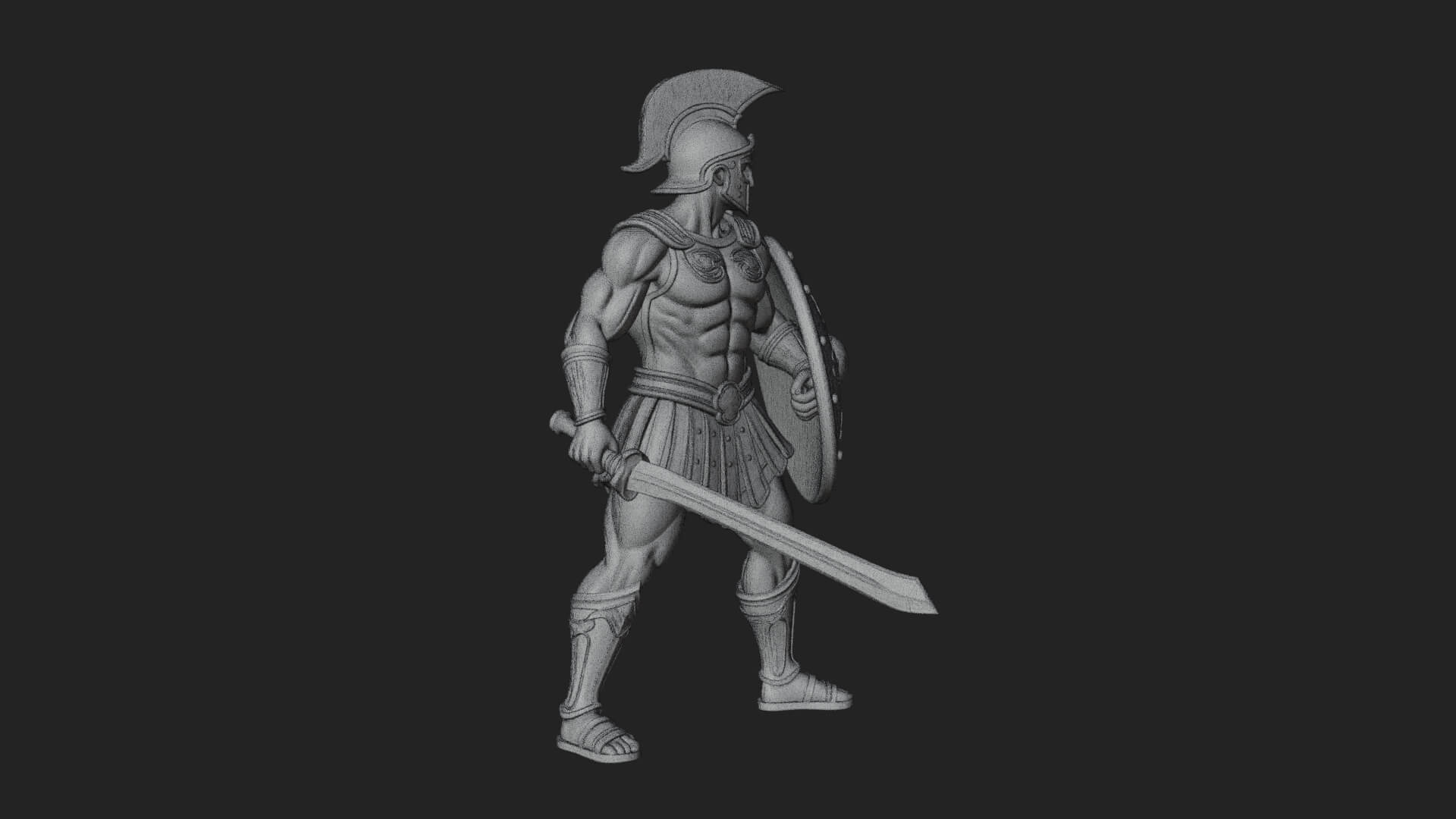 Greek Hoplite Warrior Statue Design 41 3D Print Model 3D Model
