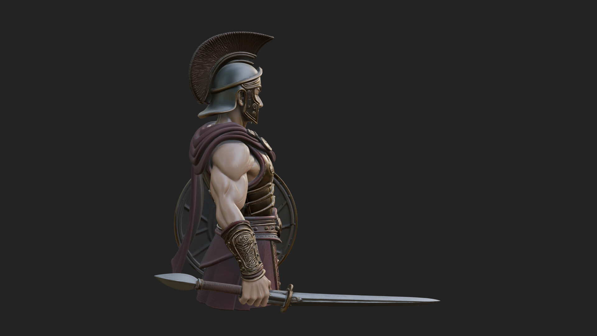 Greek Hoplite Warrior Statue Design 42 3D Print Model 3D Model