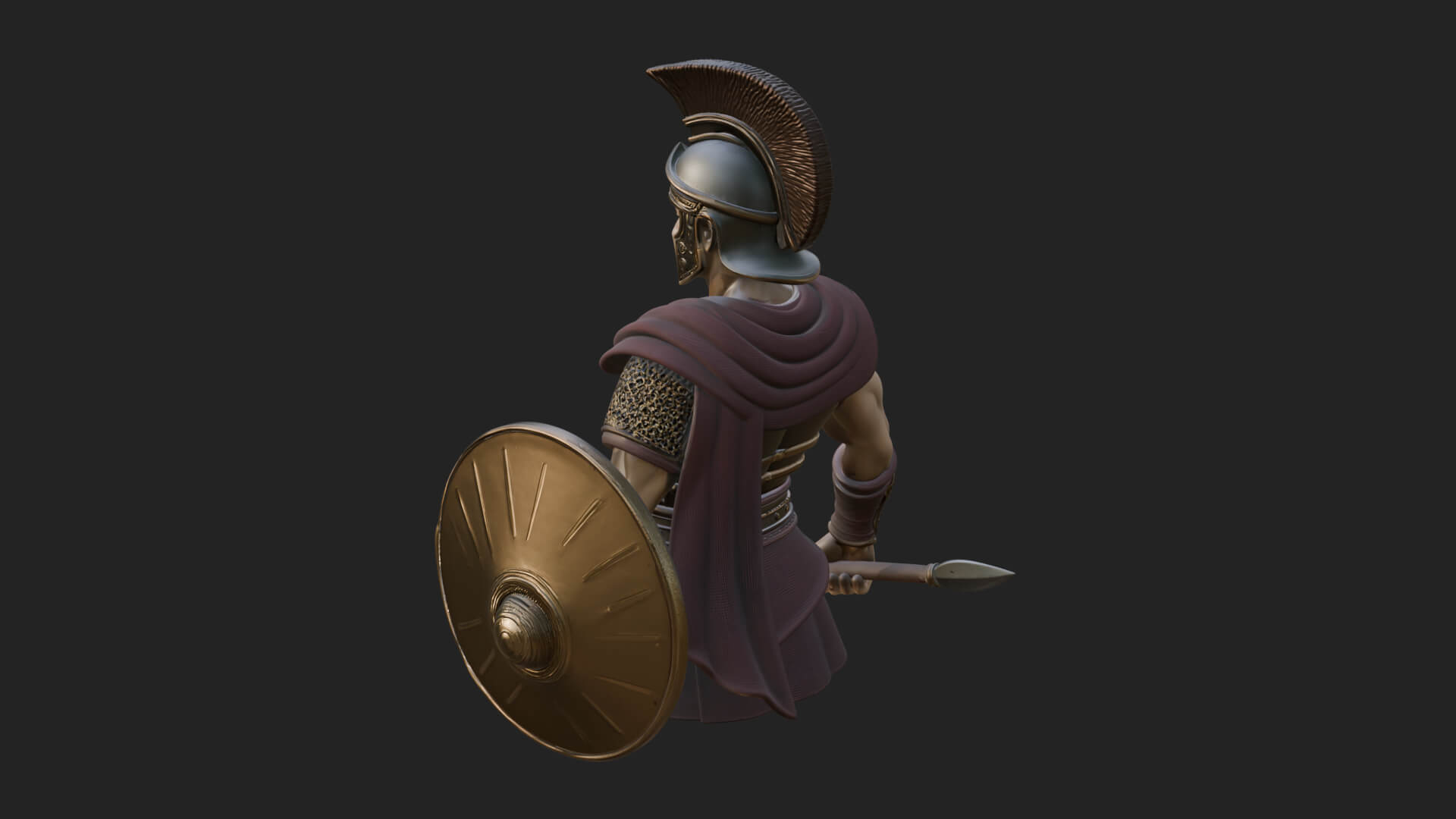Greek Hoplite Warrior Statue Design 42 3D Print Model 3D Model