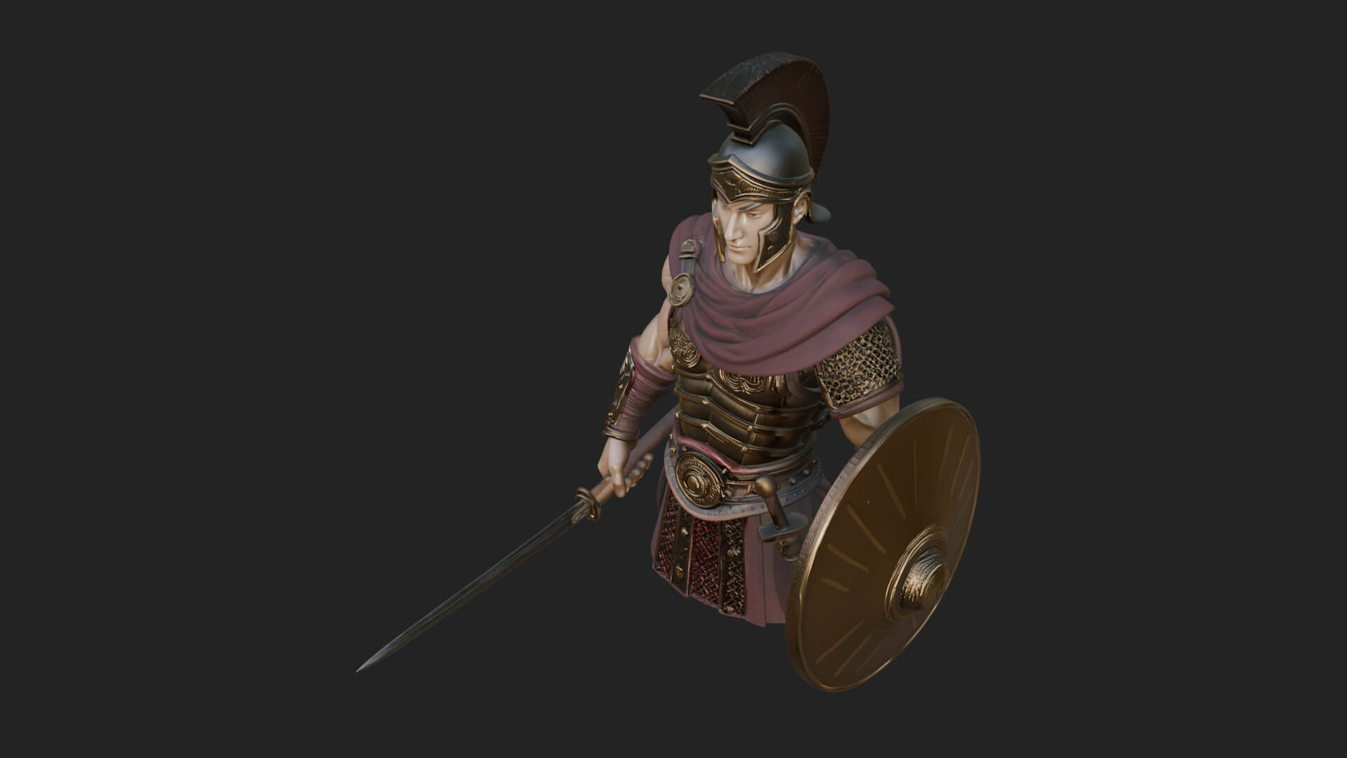 Greek Hoplite Warrior Statue Design 42 3D Print Model 3D Model