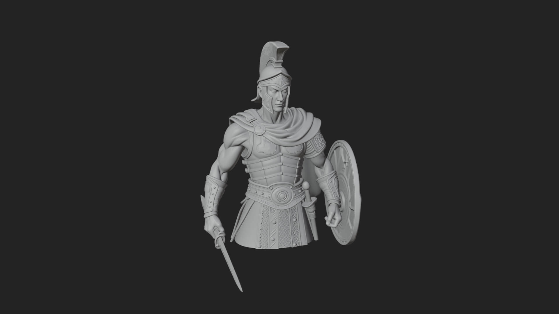 Greek Hoplite Warrior Statue Design 42 3D Print Model 3D Model