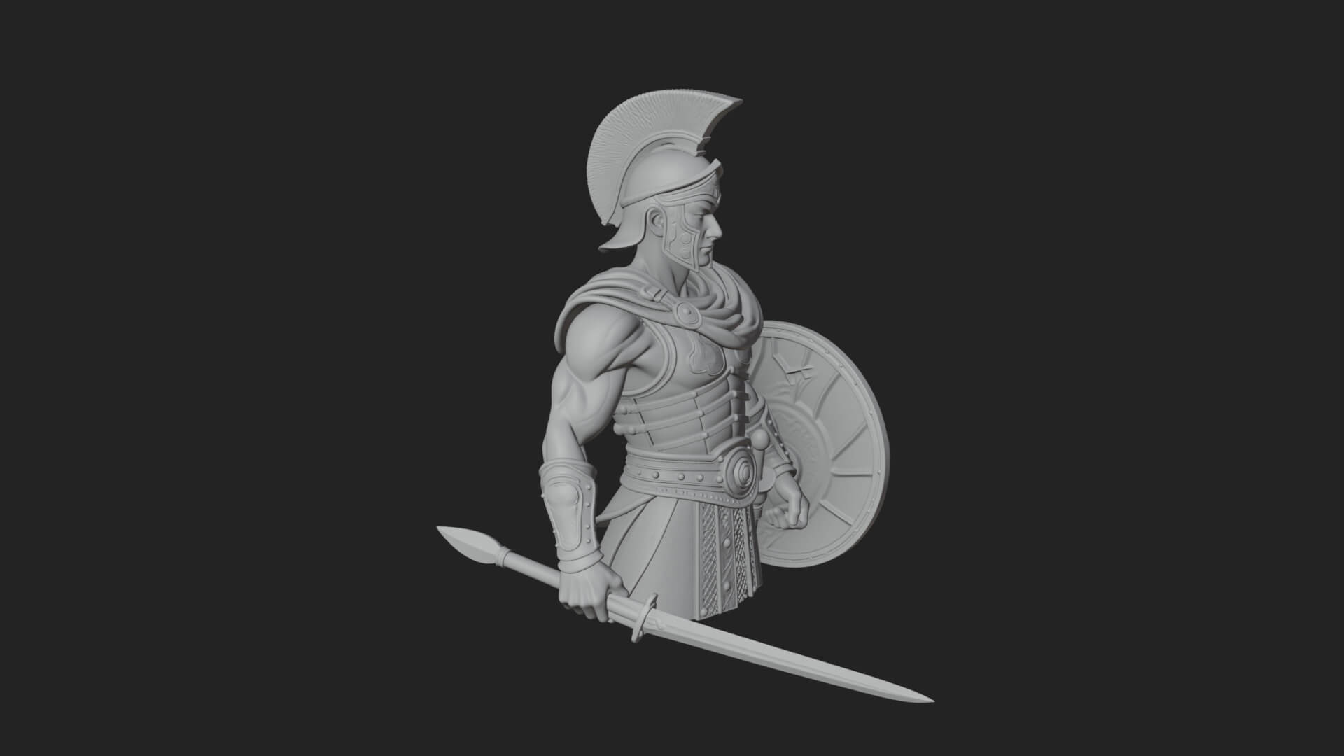 Greek Hoplite Warrior Statue Design 42 3D Print Model 3D Model