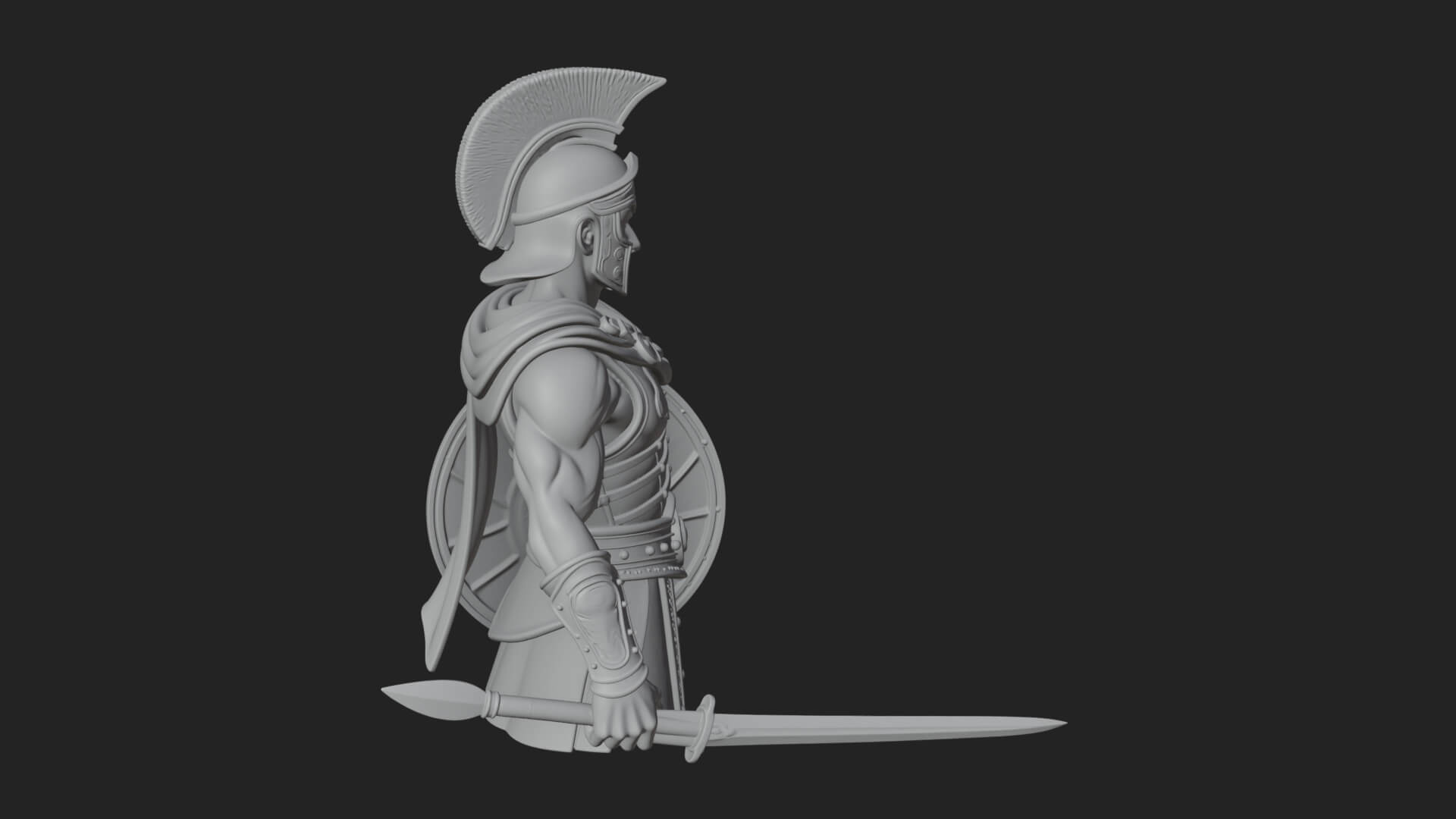 Greek Hoplite Warrior Statue Design 42 3D Print Model 3D Model