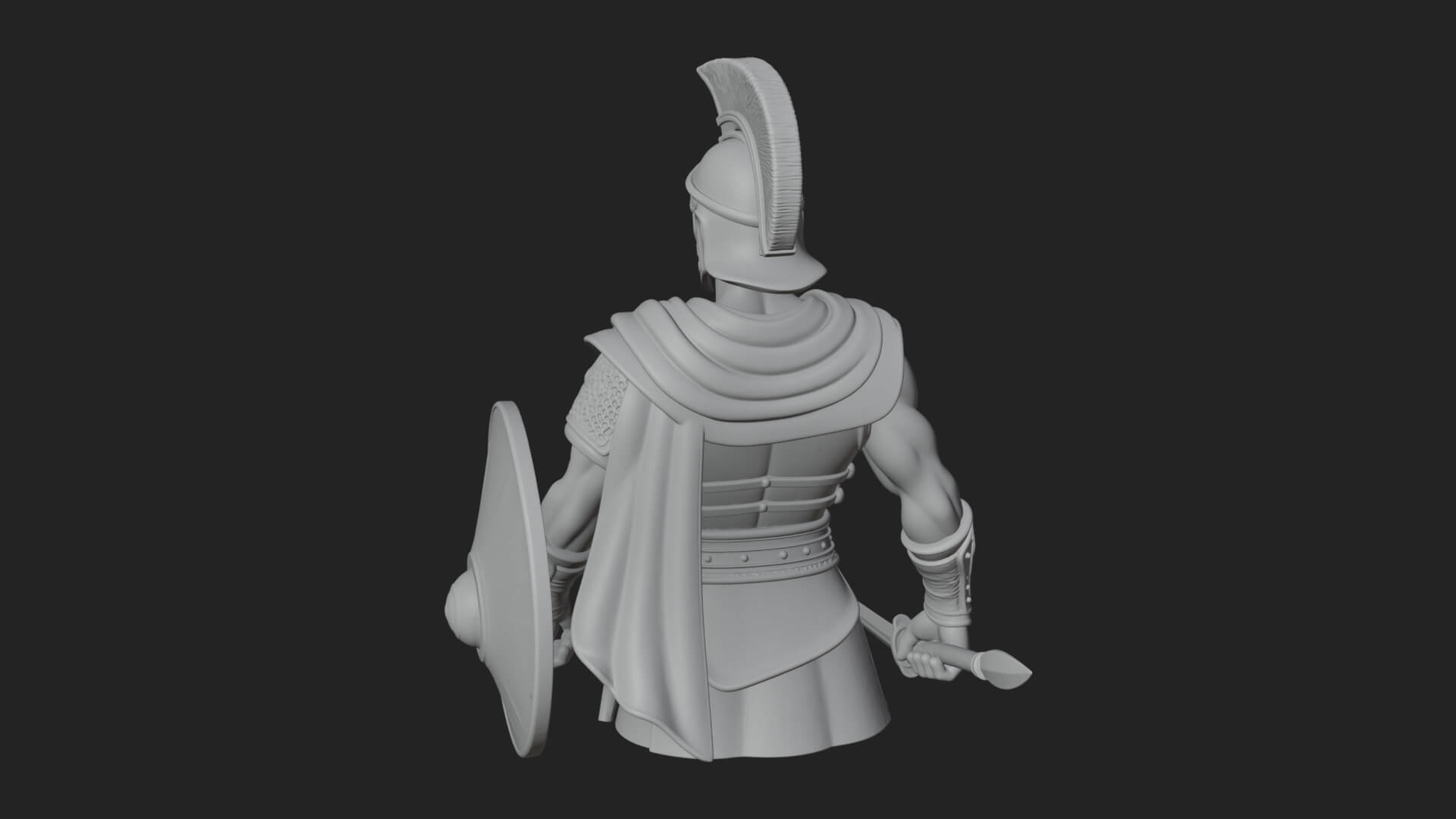 Greek Hoplite Warrior Statue Design 42 3D Print Model 3D Model