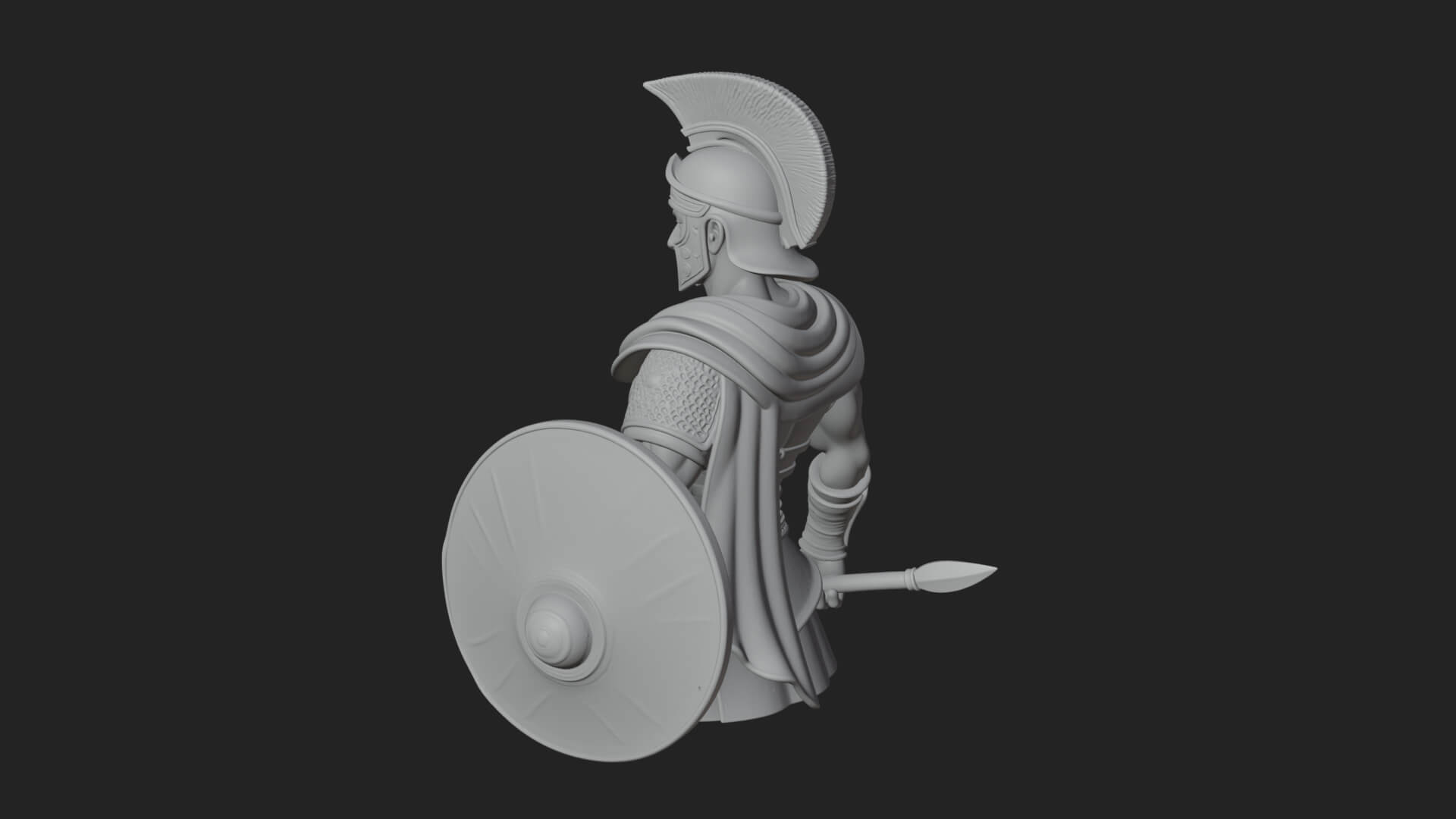Greek Hoplite Warrior Statue Design 42 3D Print Model 3D Model