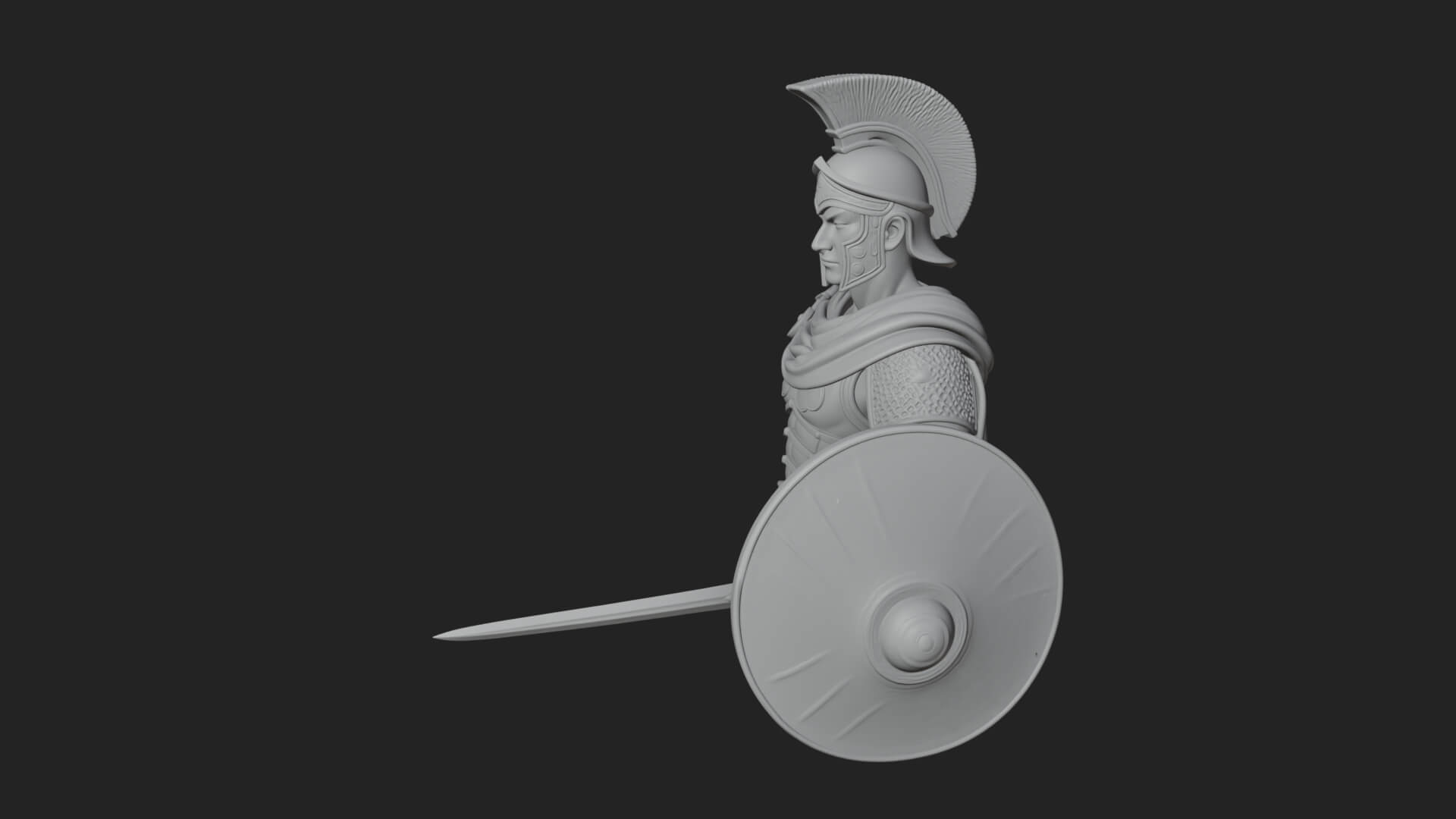 Greek Hoplite Warrior Statue Design 42 3D Print Model 3D Model