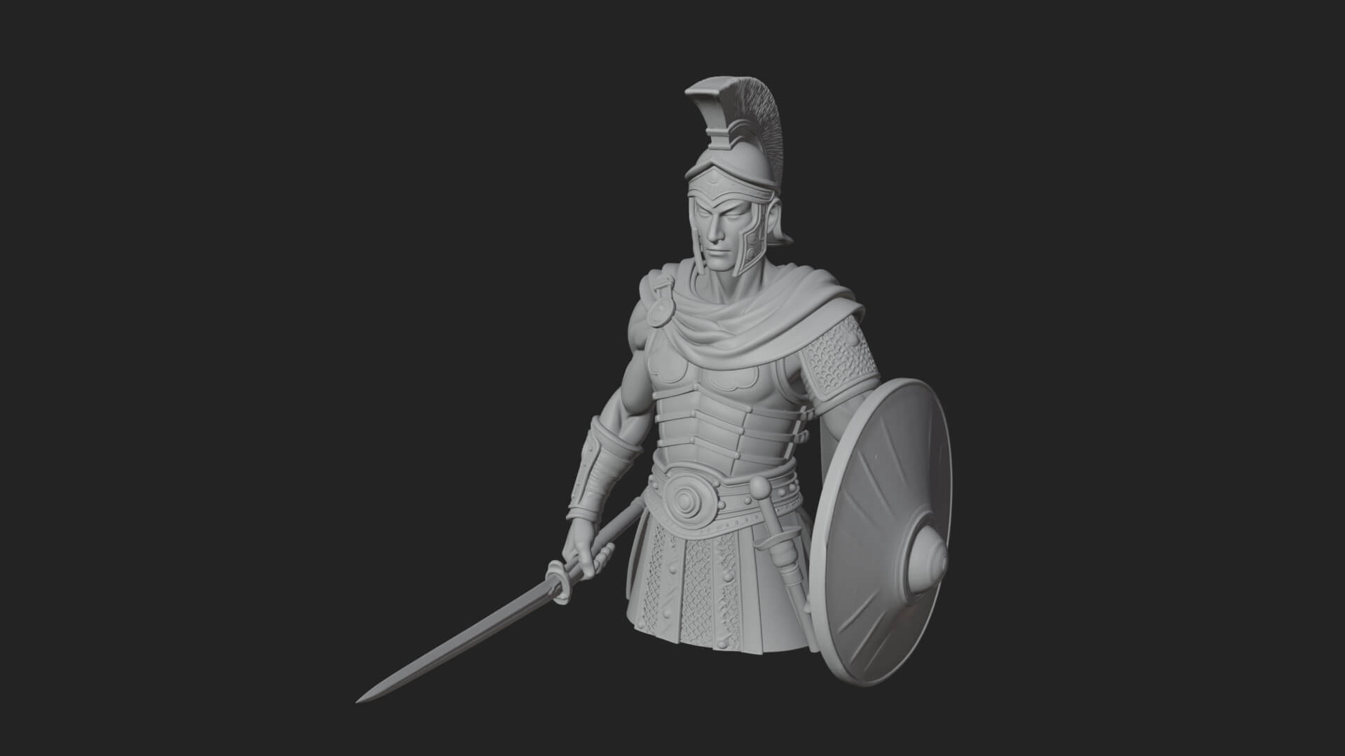 Greek Hoplite Warrior Statue Design 42 3D Print Model 3D Model