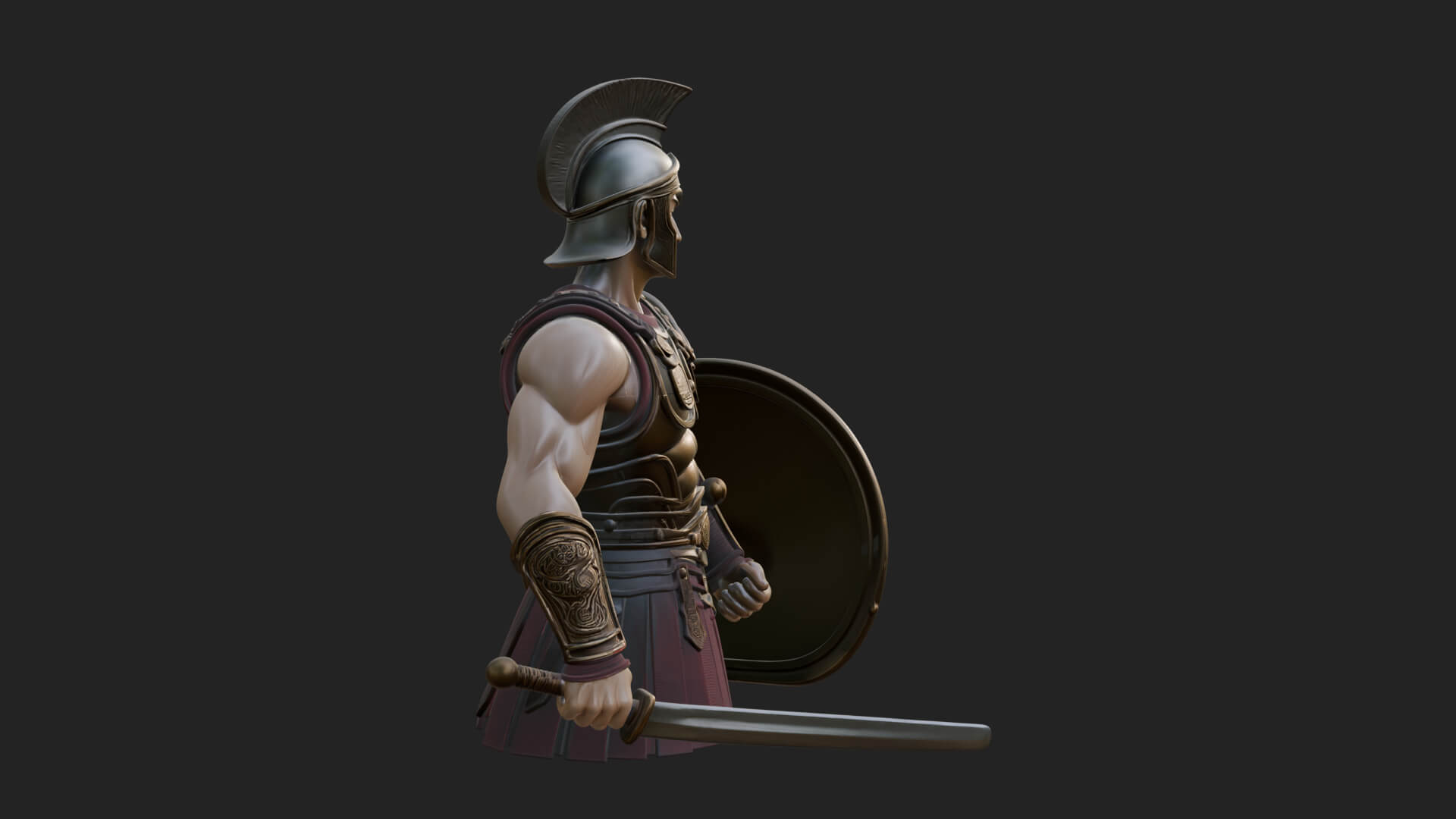 Greek Hoplite Warrior Statue Design 43 3D Print Model 3D Model