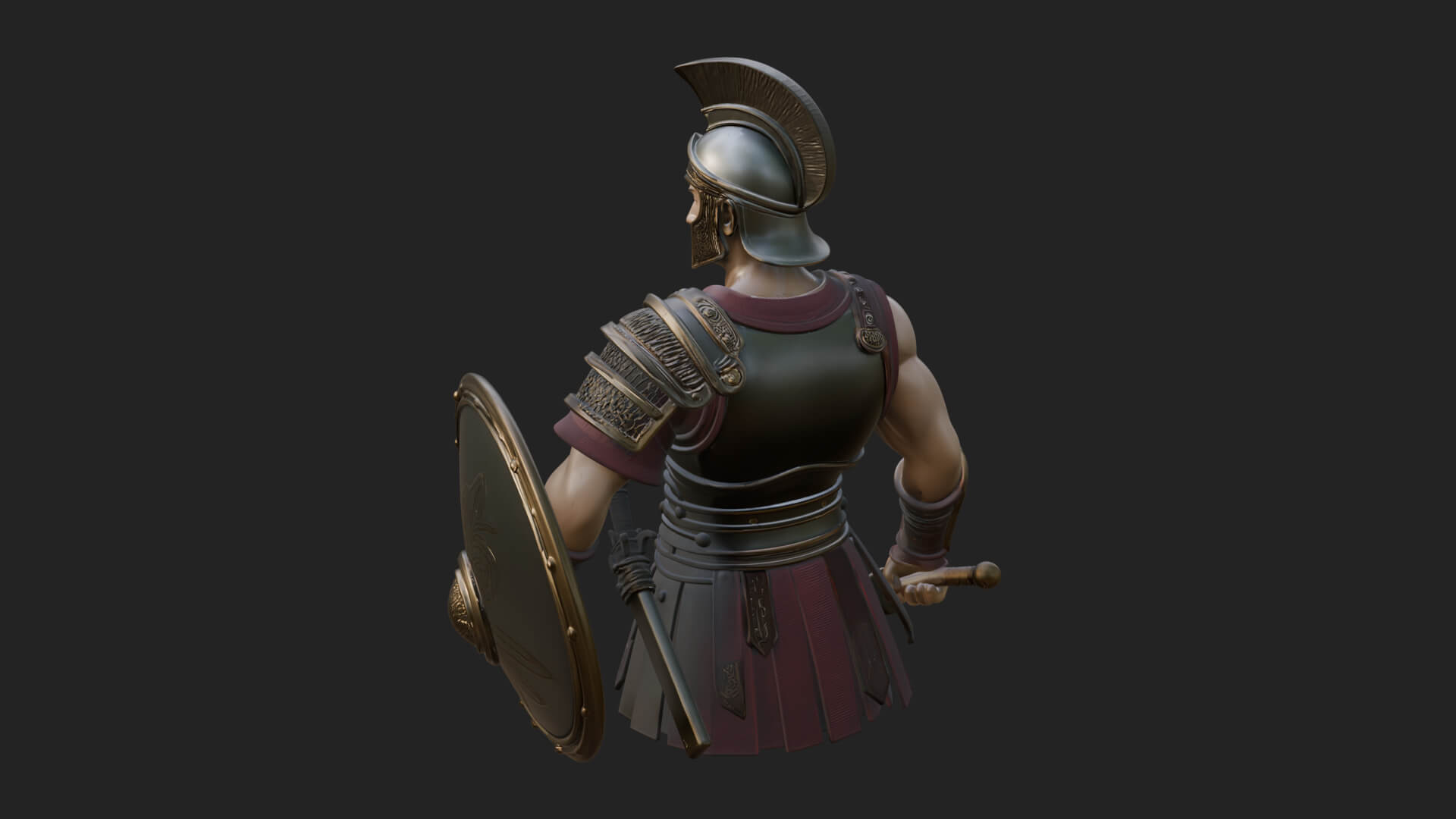 Greek Hoplite Warrior Statue Design 43 3D Print Model 3D Model