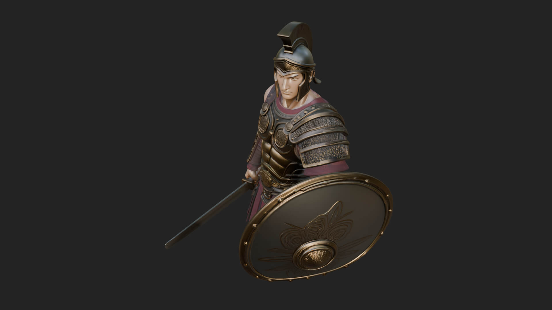 Greek Hoplite Warrior Statue Design 43 3D Print Model 3D Model