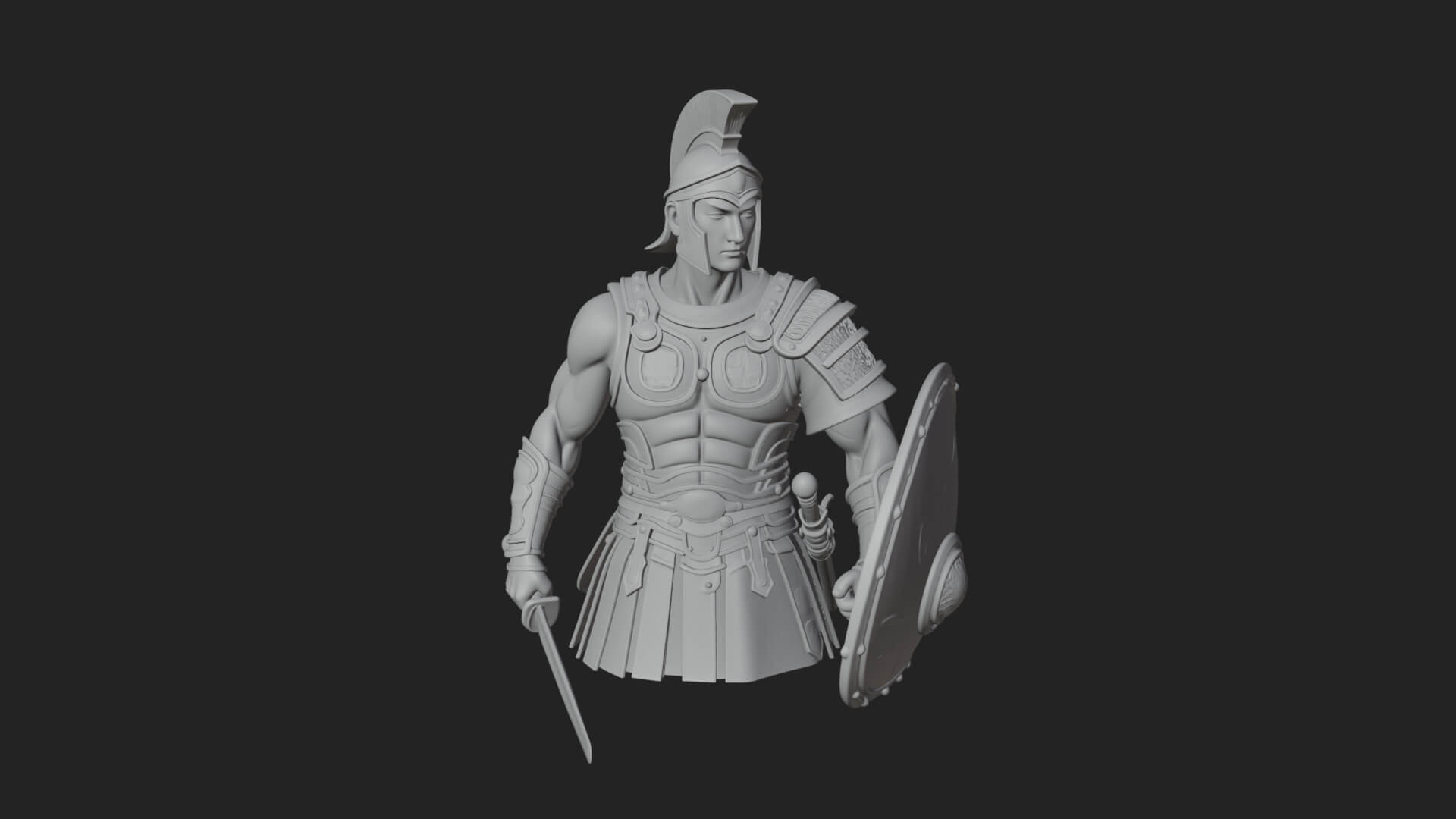 Greek Hoplite Warrior Statue Design 43 3D Print Model 3D Model