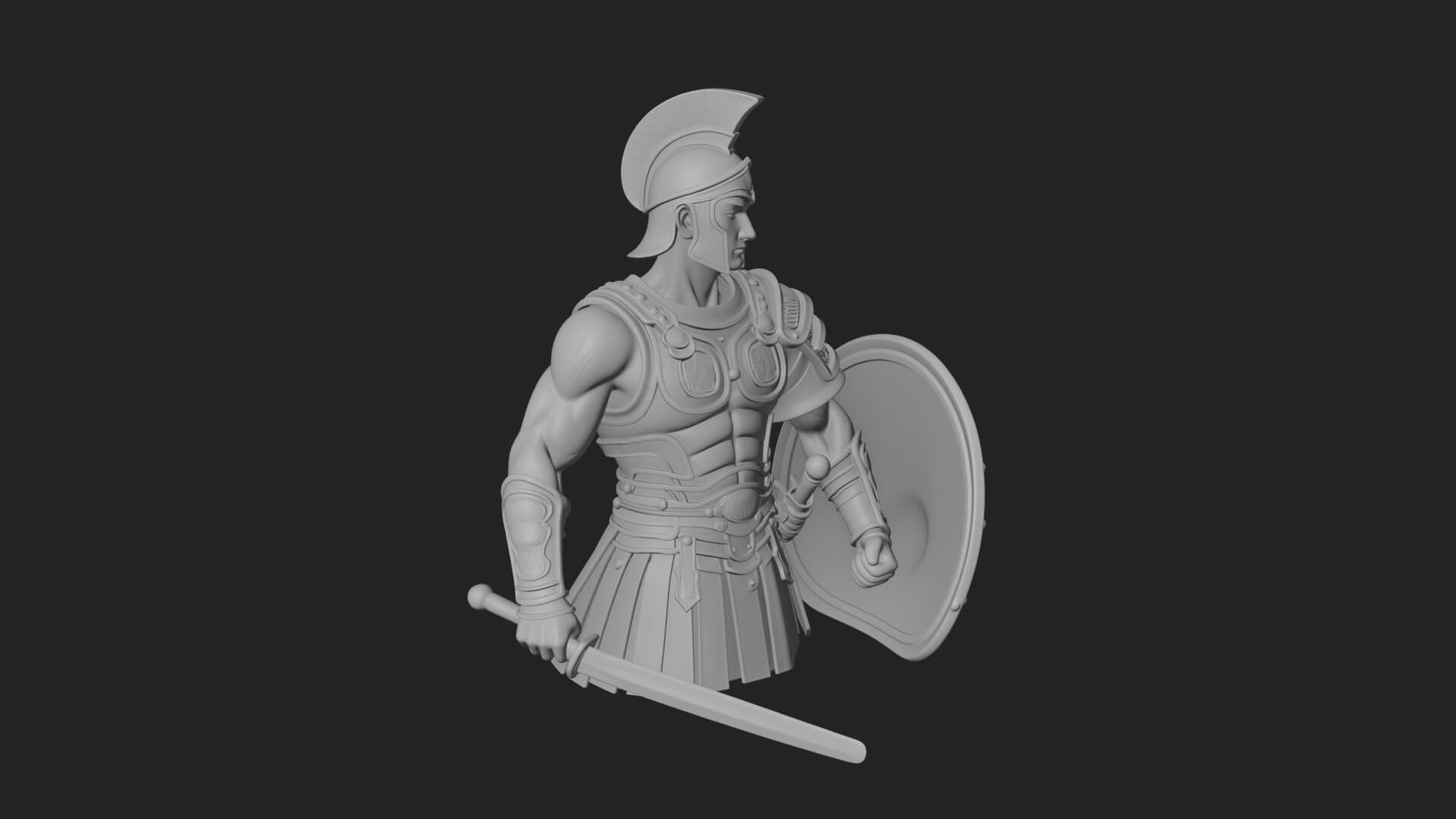 Greek Hoplite Warrior Statue Design 43 3D Print Model 3D Model