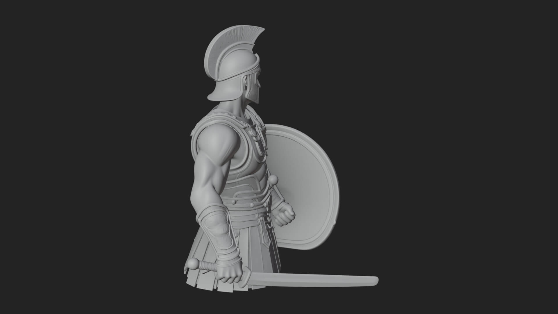 Greek Hoplite Warrior Statue Design 43 3D Print Model 3D Model
