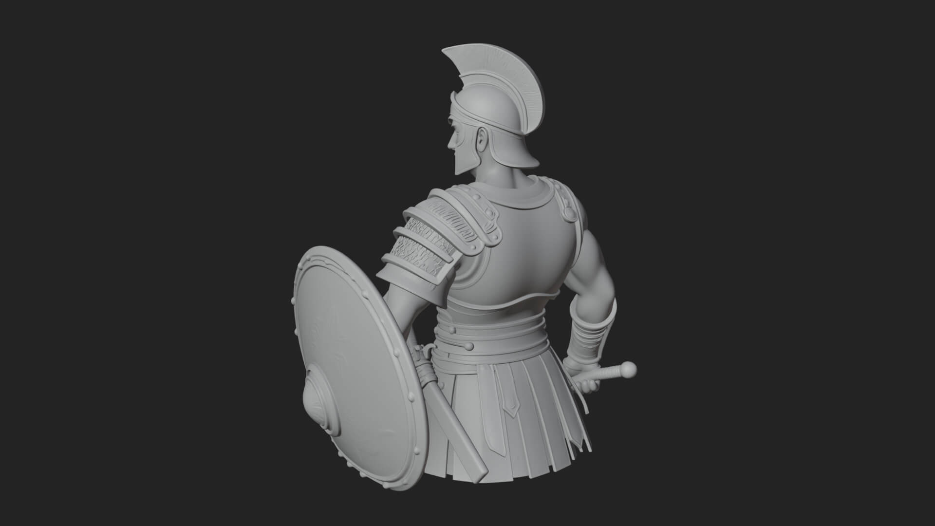 Greek Hoplite Warrior Statue Design 43 3D Print Model 3D Model