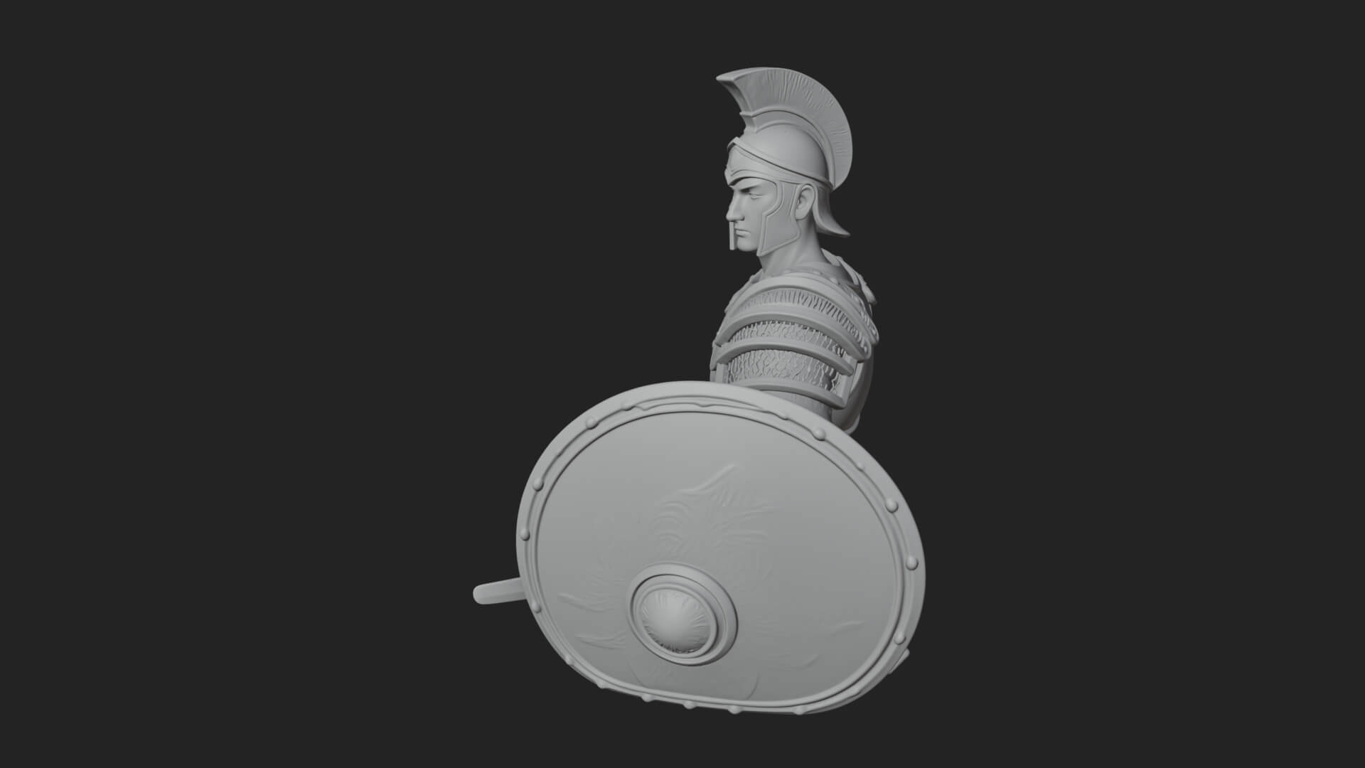Greek Hoplite Warrior Statue Design 43 3D Print Model 3D Model