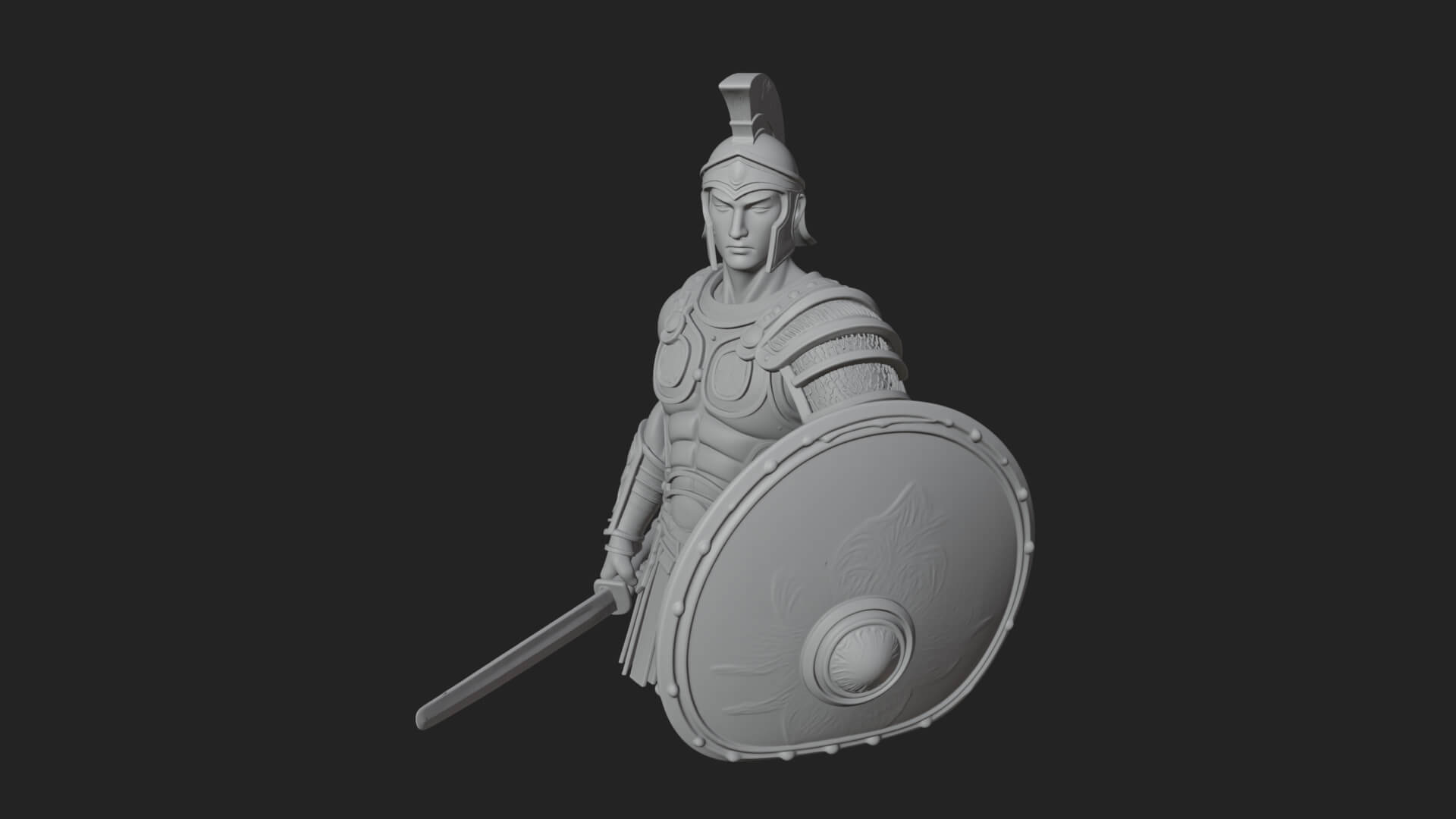 Greek Hoplite Warrior Statue Design 43 3D Print Model 3D Model