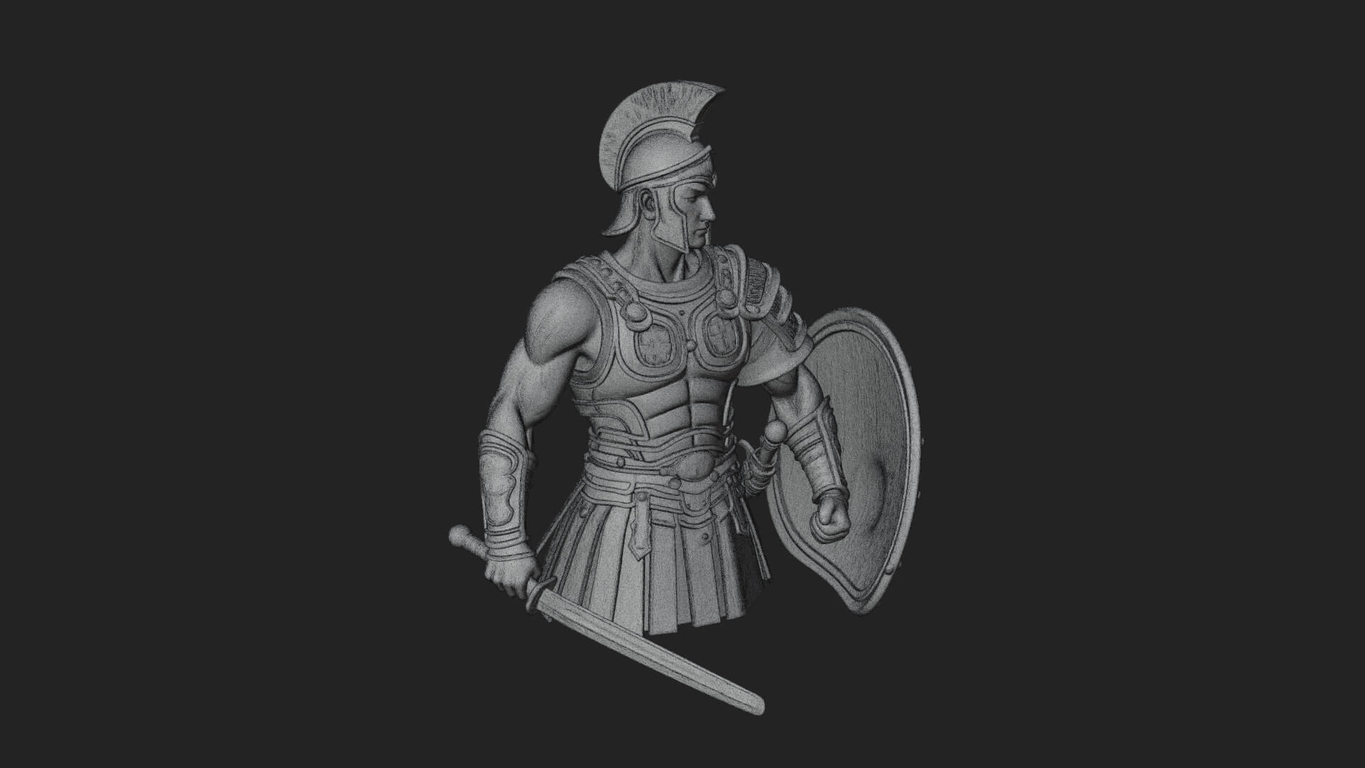 Greek Hoplite Warrior Statue Design 43 3D Print Model 3D Model