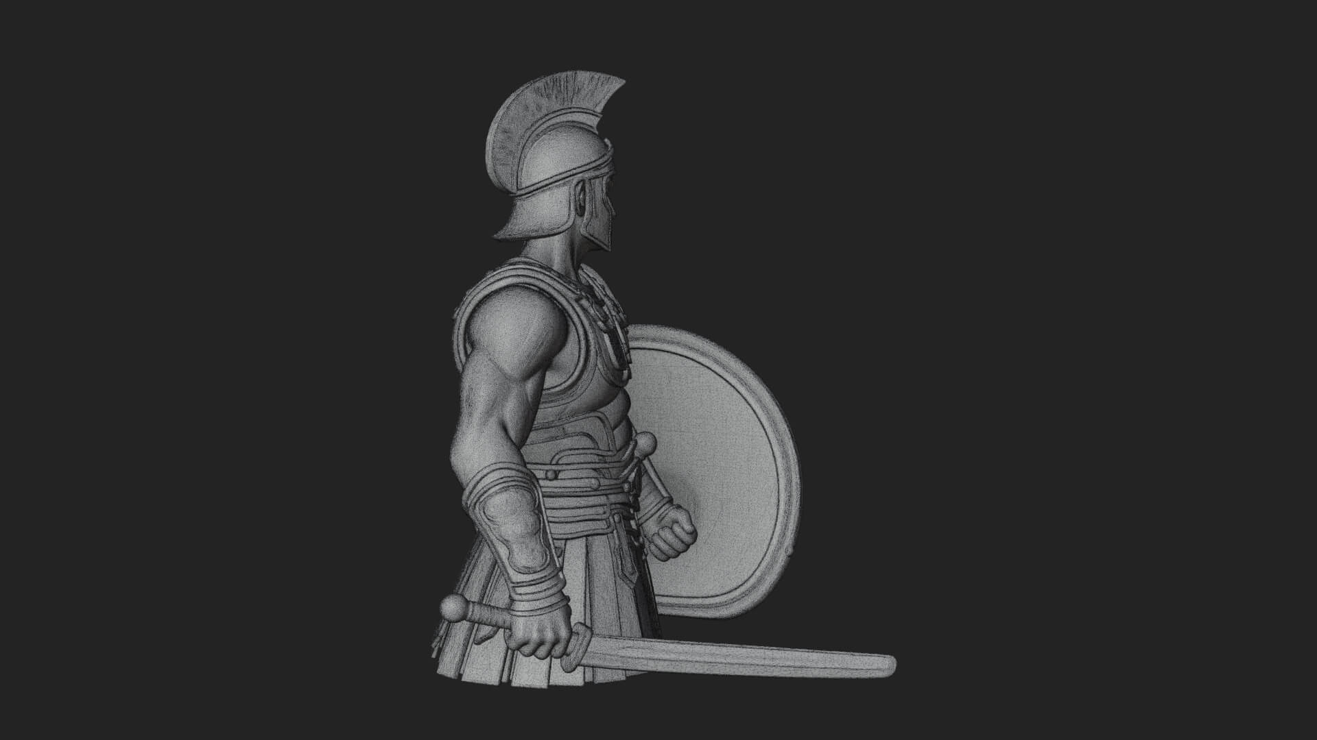 Greek Hoplite Warrior Statue Design 43 3D Print Model 3D Model