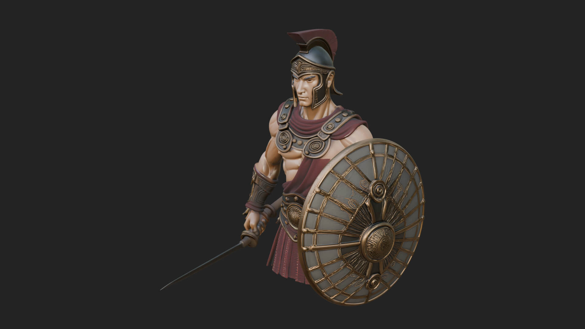 Greek Hoplite Warrior Statue Design 44 3D Print Model 3D Model
