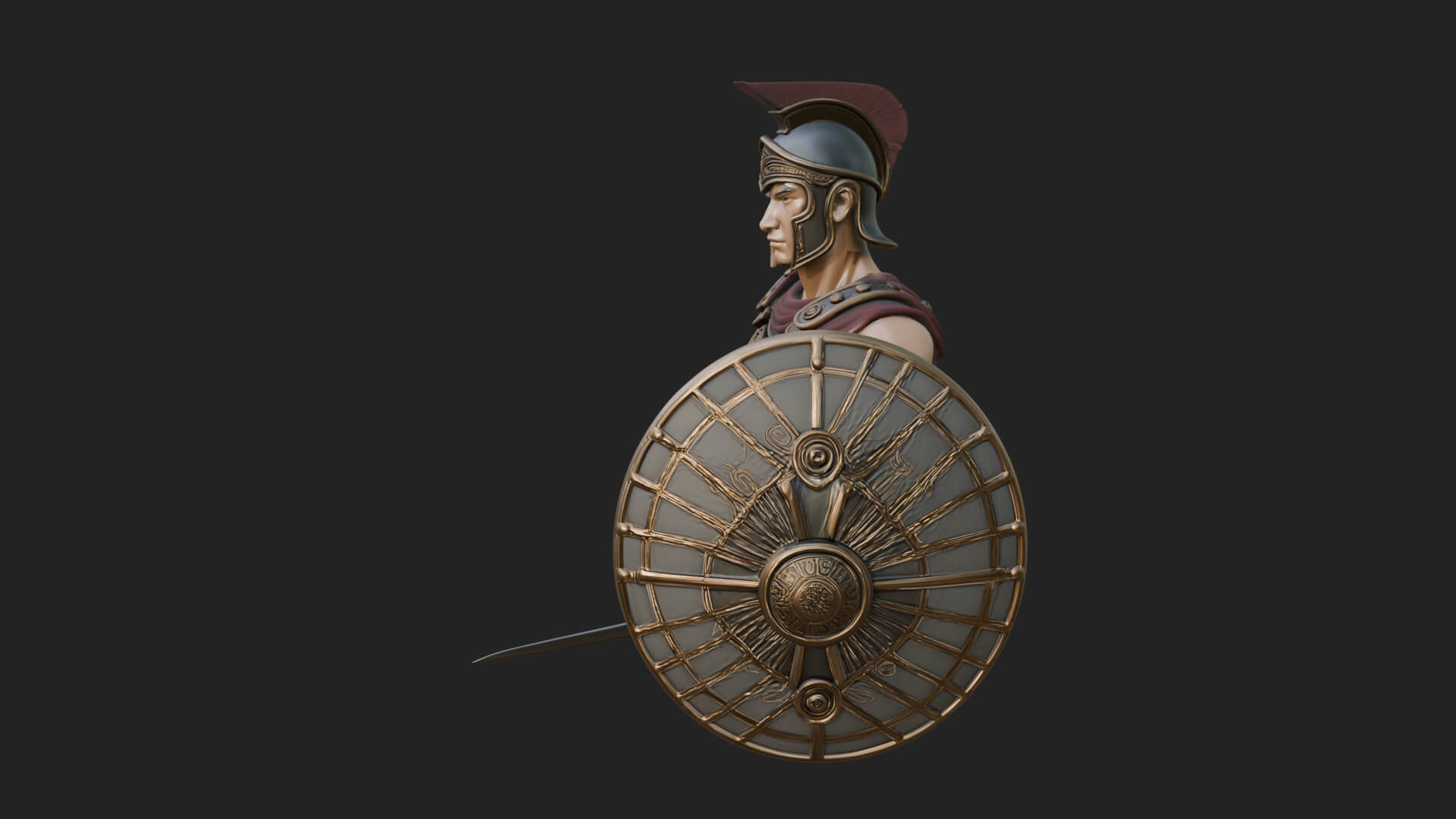 Greek Hoplite Warrior Statue Design 44 3D Print Model 3D Model