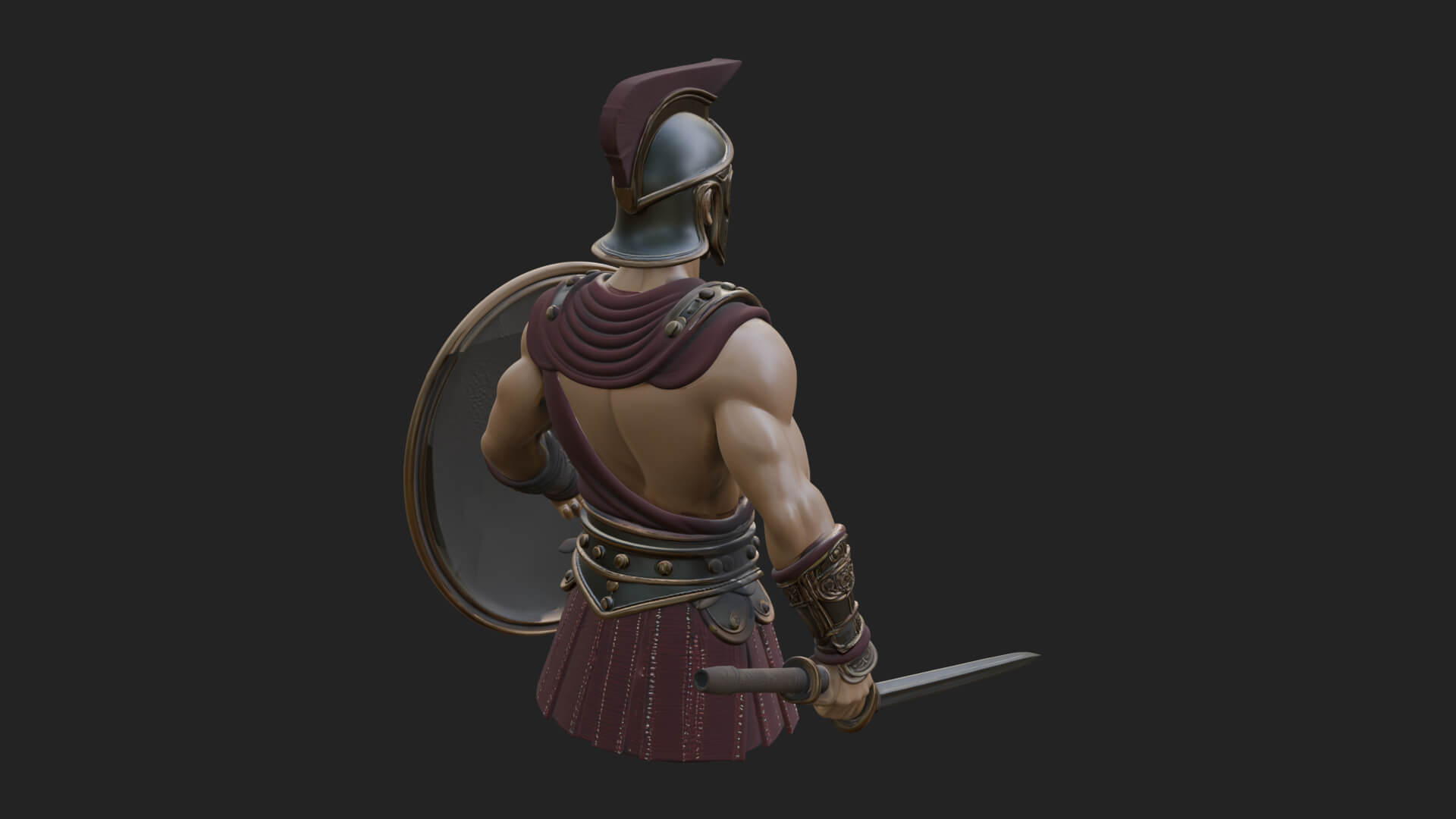 Greek Hoplite Warrior Statue Design 44 3D Print Model 3D Model