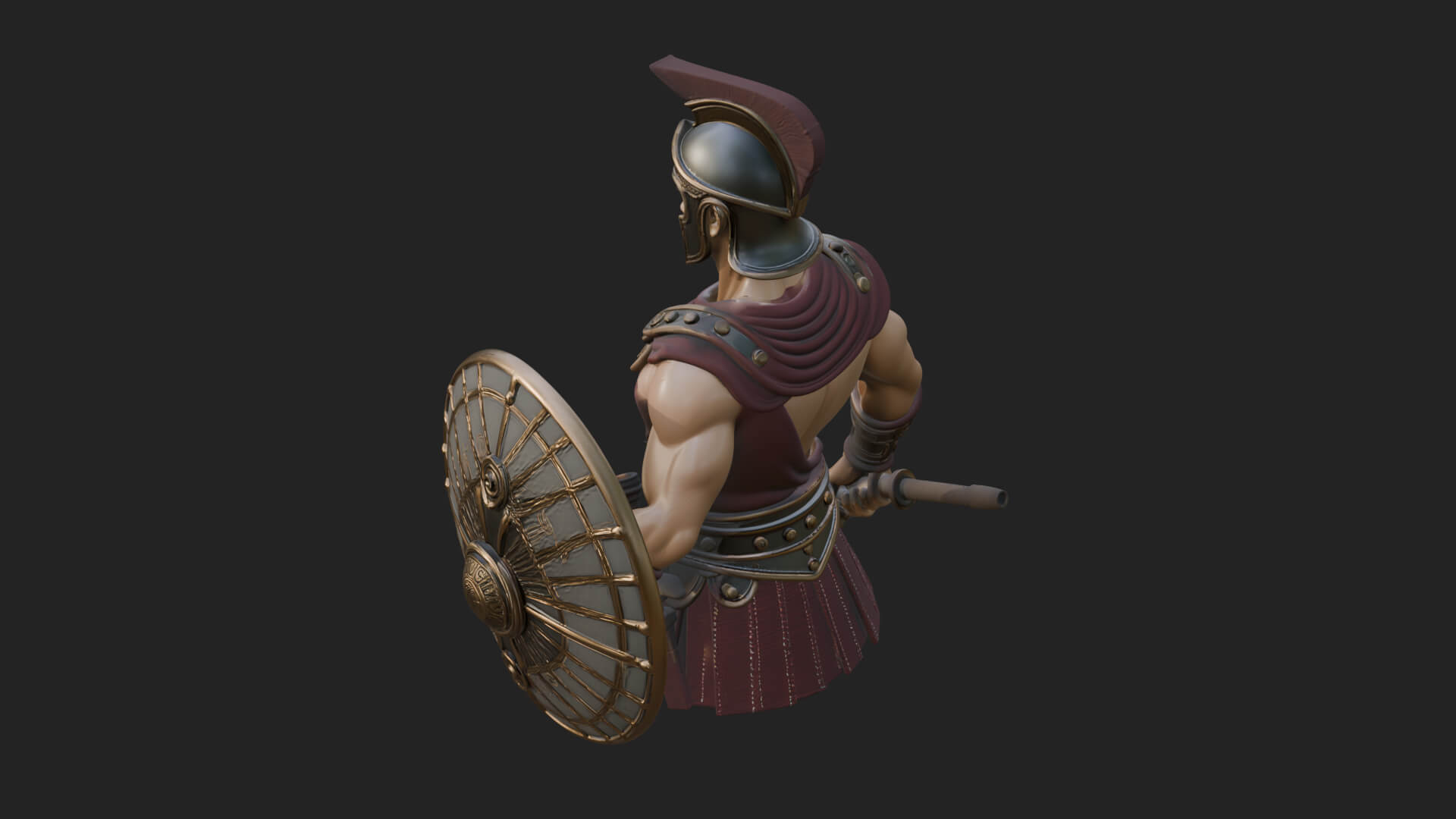 Greek Hoplite Warrior Statue Design 44 3D Print Model 3D Model
