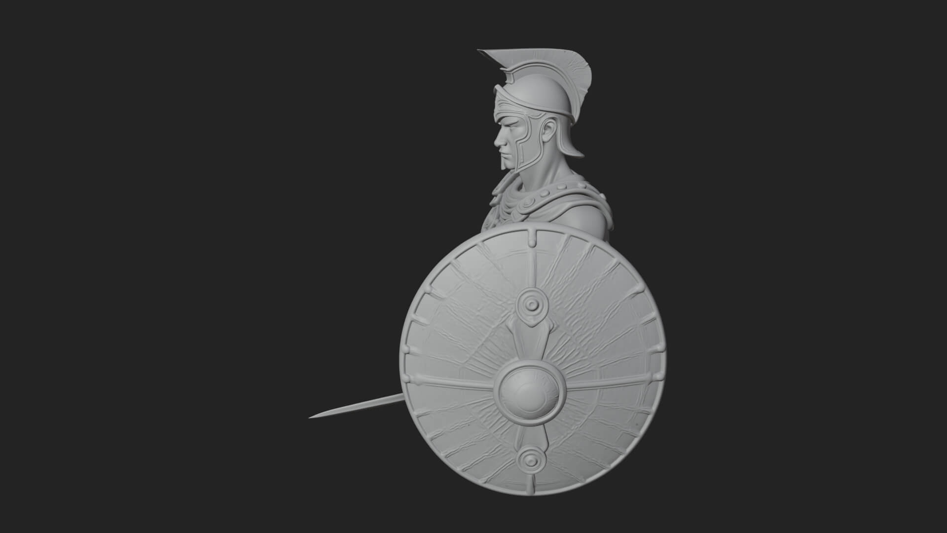 Greek Hoplite Warrior Statue Design 44 3D Print Model 3D Model