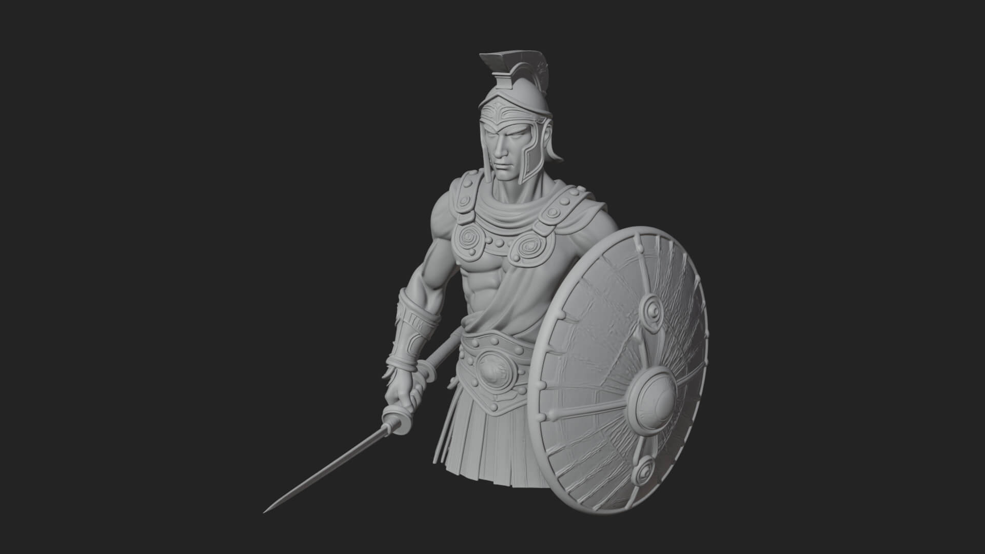 Greek Hoplite Warrior Statue Design 44 3D Print Model 3D Model