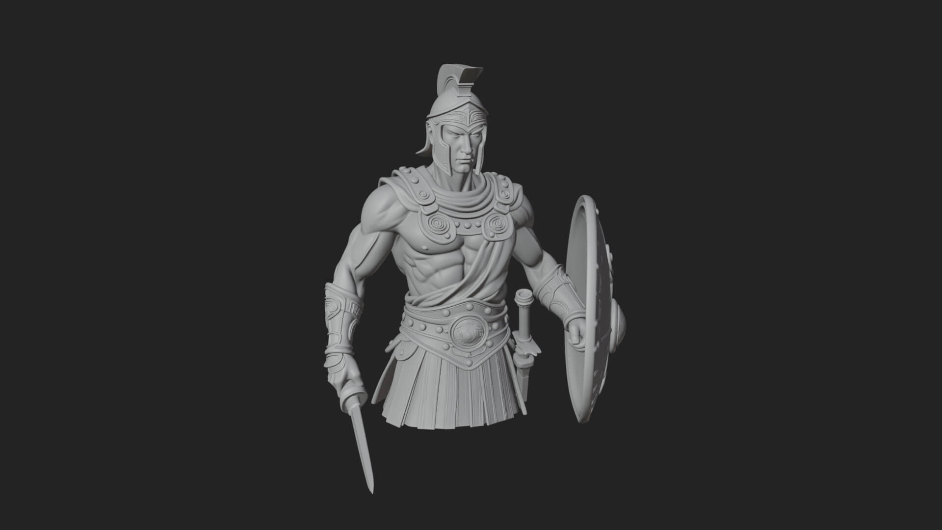 Greek Hoplite Warrior Statue Design 44 3D Print Model 3D Model