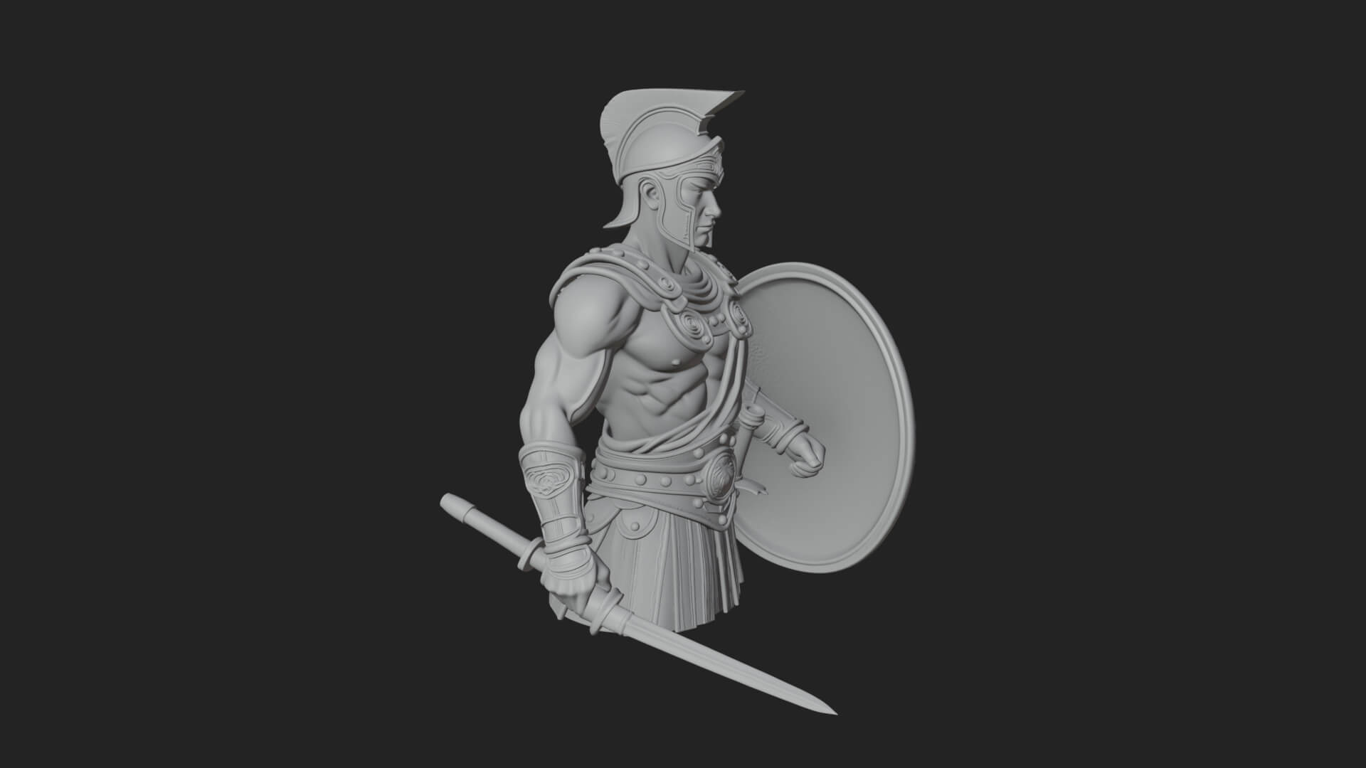 Greek Hoplite Warrior Statue Design 44 3D Print Model 3D Model