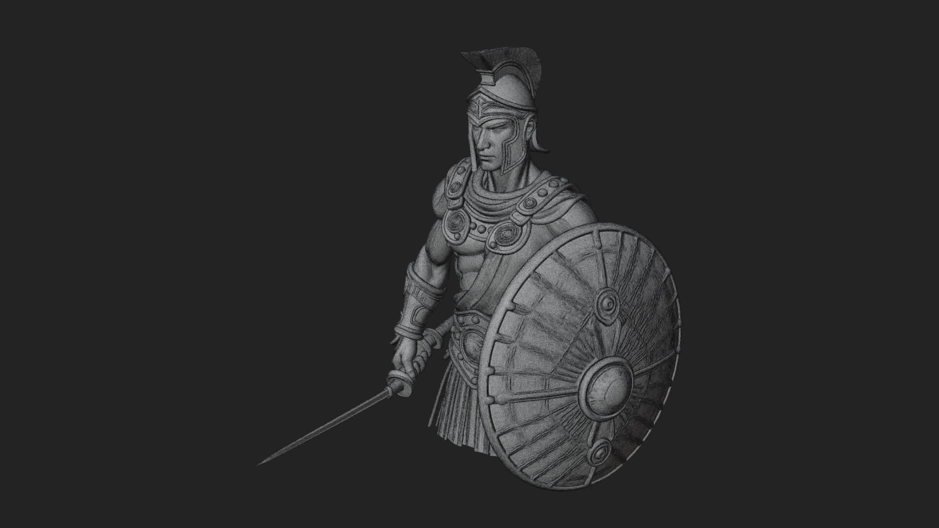 Greek Hoplite Warrior Statue Design 44 3D Print Model 3D Model
