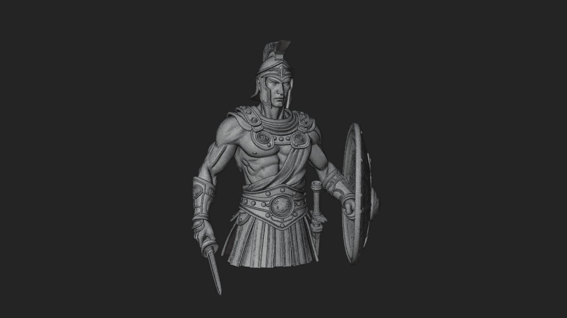 Greek Hoplite Warrior Statue Design 44 3D Print Model 3D Model