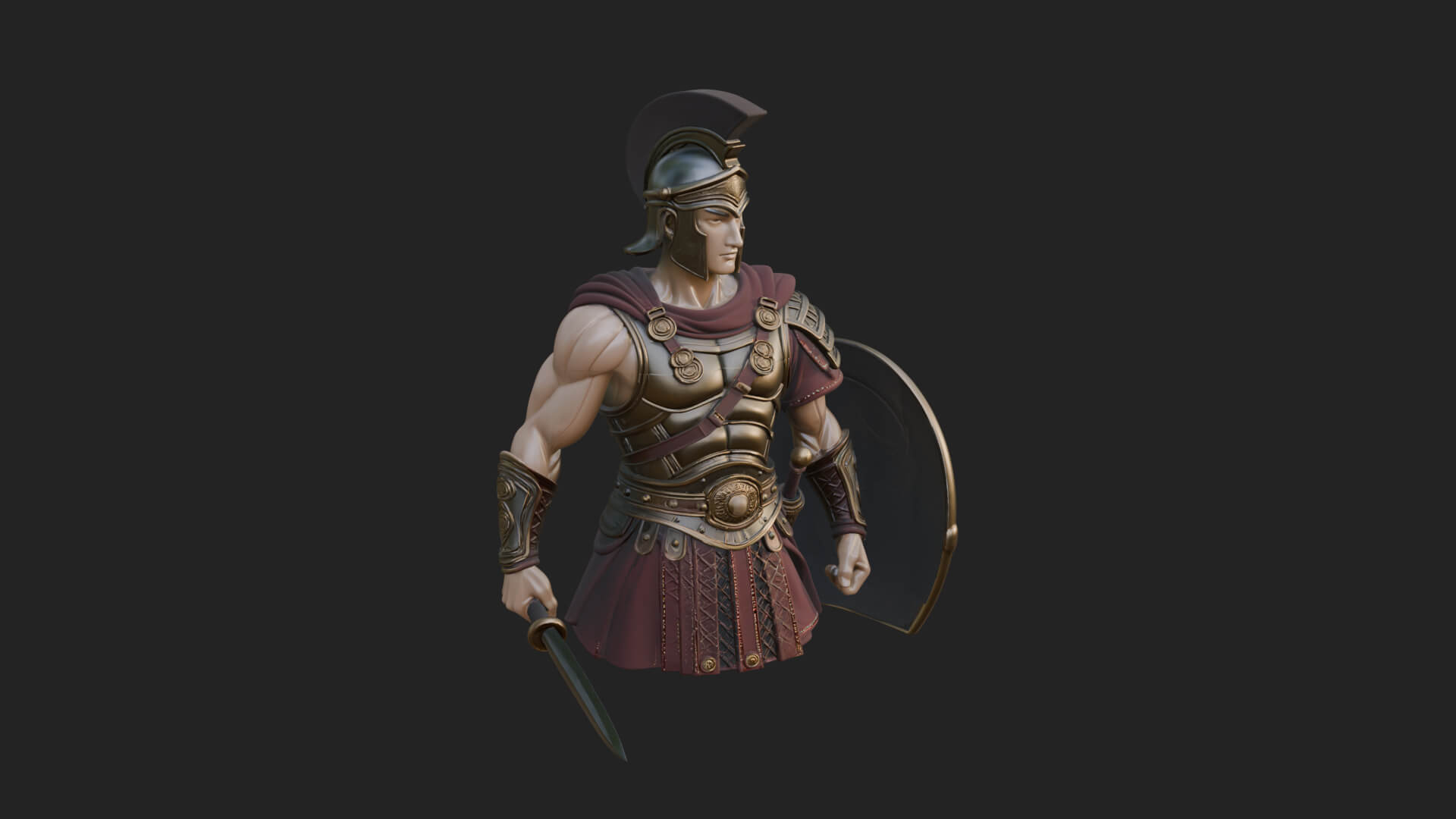 Greek Hoplite Warrior Statue Design 45 3D Print Model 3D Model
