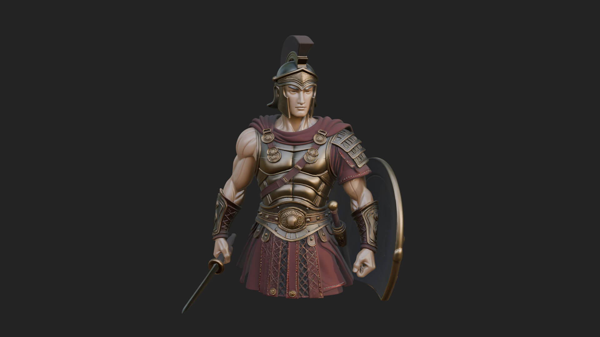 Greek Hoplite Warrior Statue Design 45 3D Print Model 3D Model