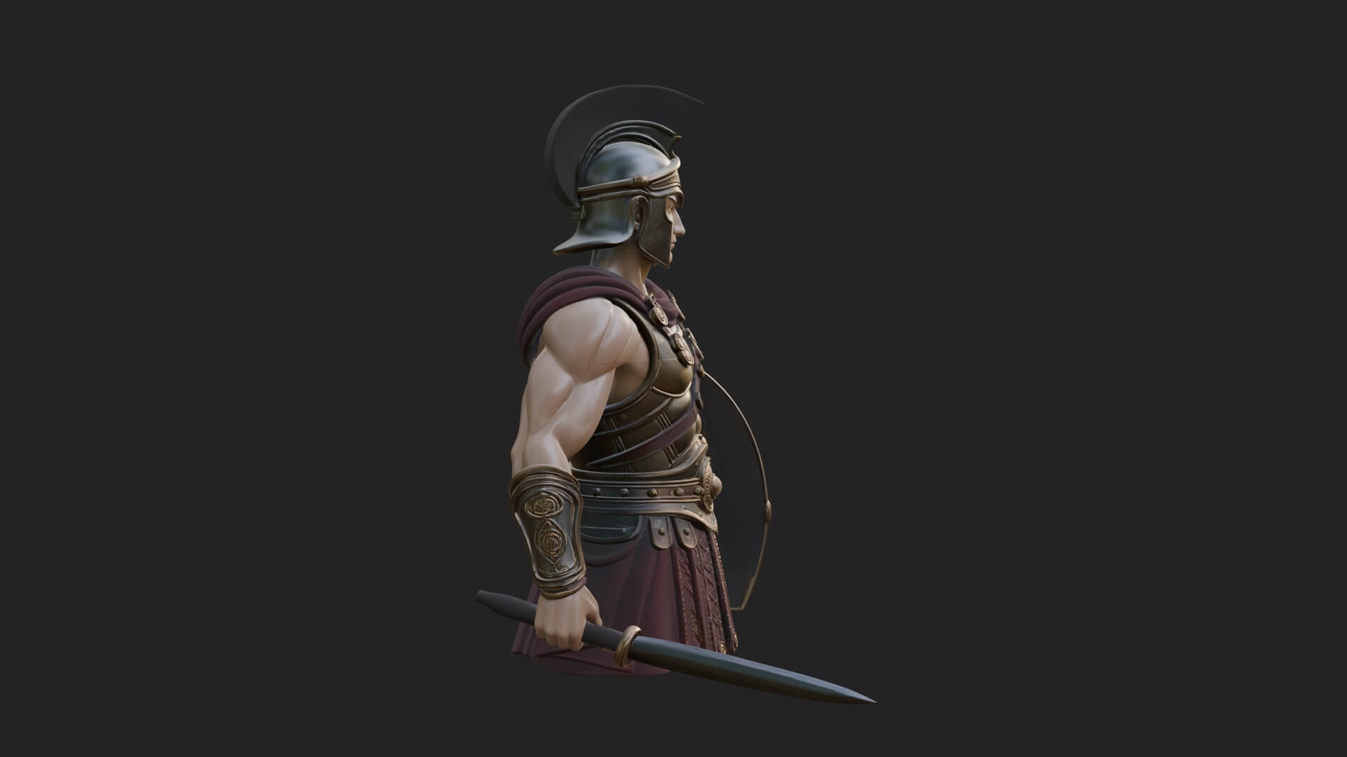 Greek Hoplite Warrior Statue Design 45 3D Print Model 3D Model