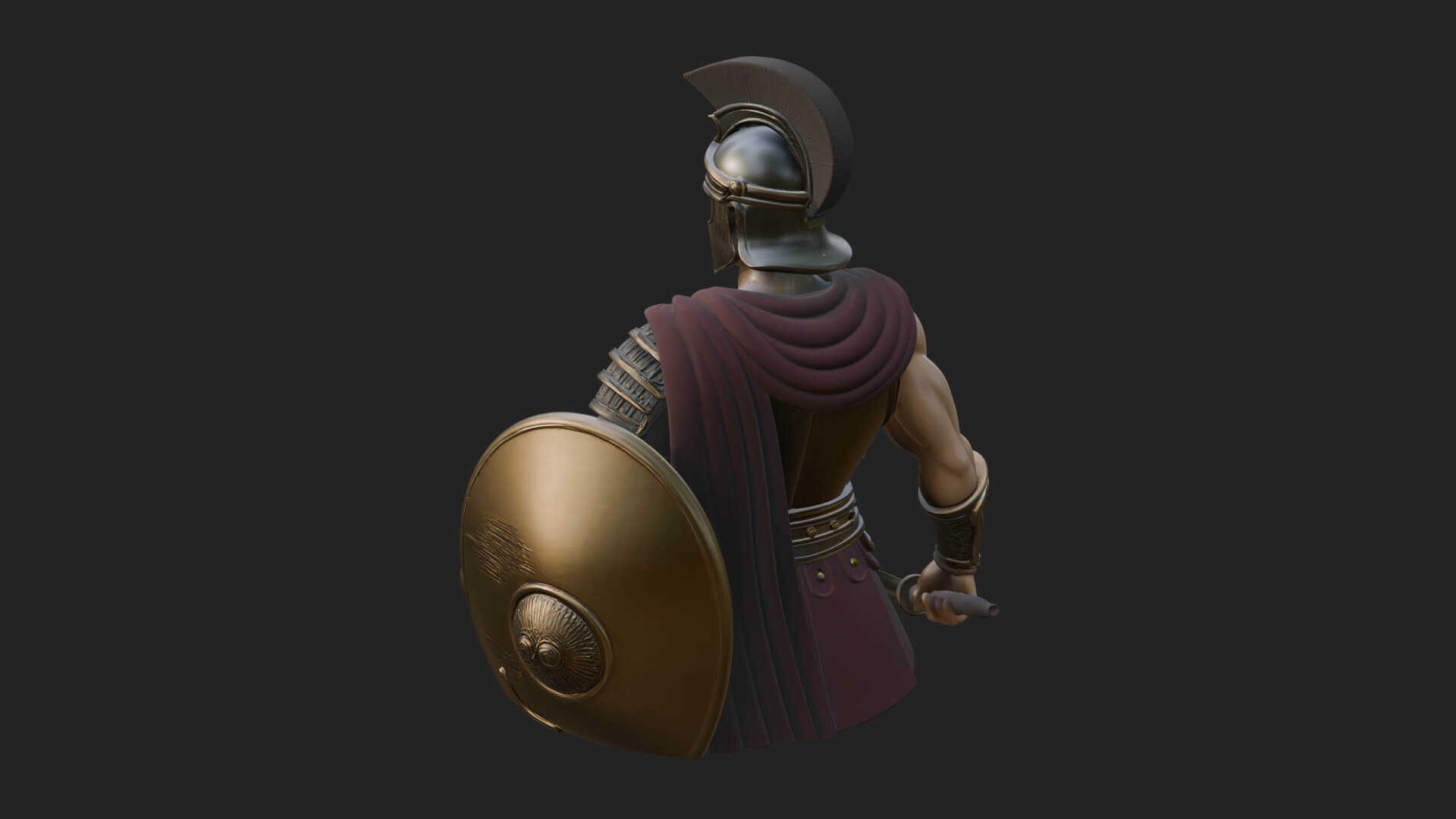 Greek Hoplite Warrior Statue Design 45 3D Print Model 3D Model