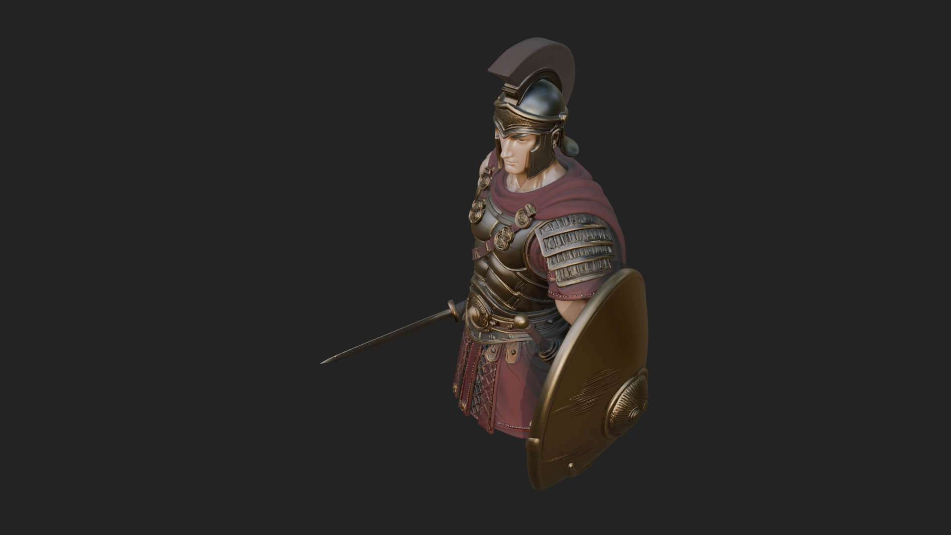Greek Hoplite Warrior Statue Design 45 3D Print Model 3D Model