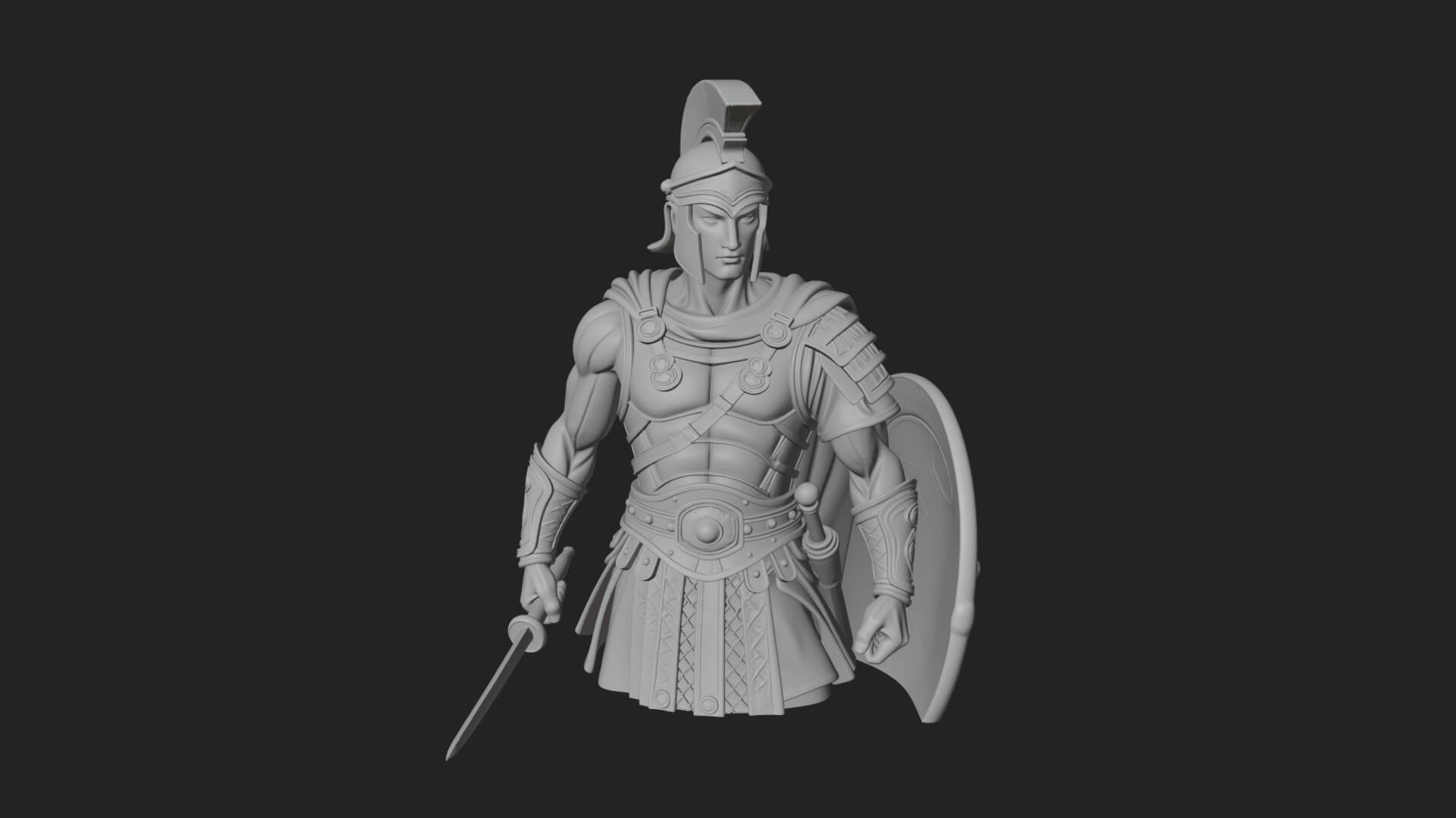 Greek Hoplite Warrior Statue Design 45 3D Print Model 3D Model