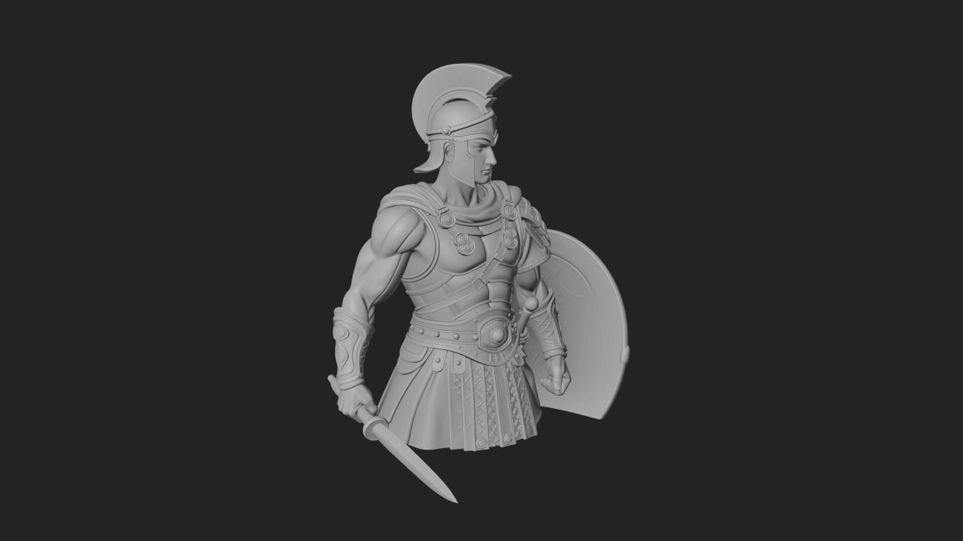 Greek Hoplite Warrior Statue Design 45 3D Print Model 3D Model