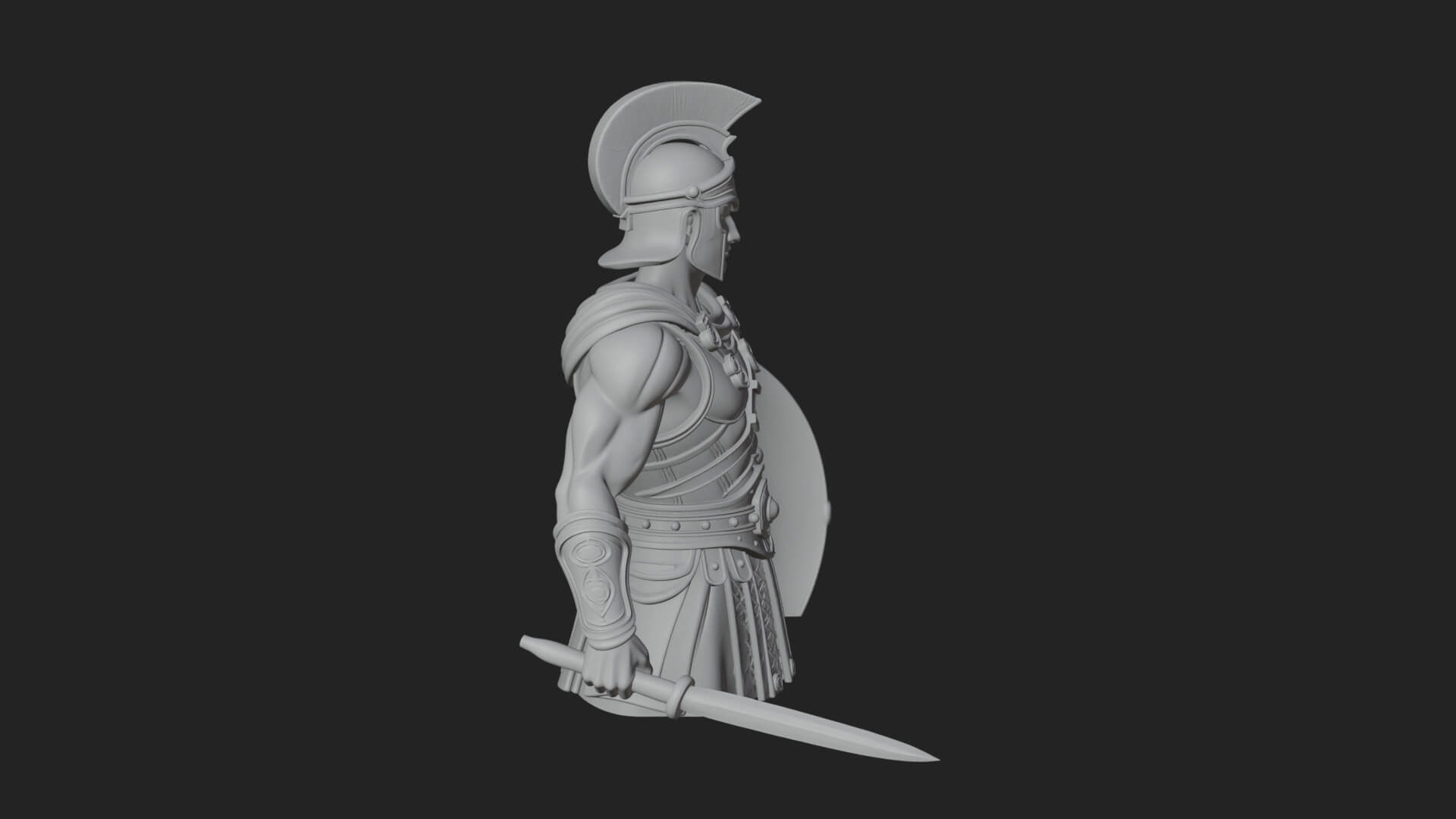Greek Hoplite Warrior Statue Design 45 3D Print Model 3D Model