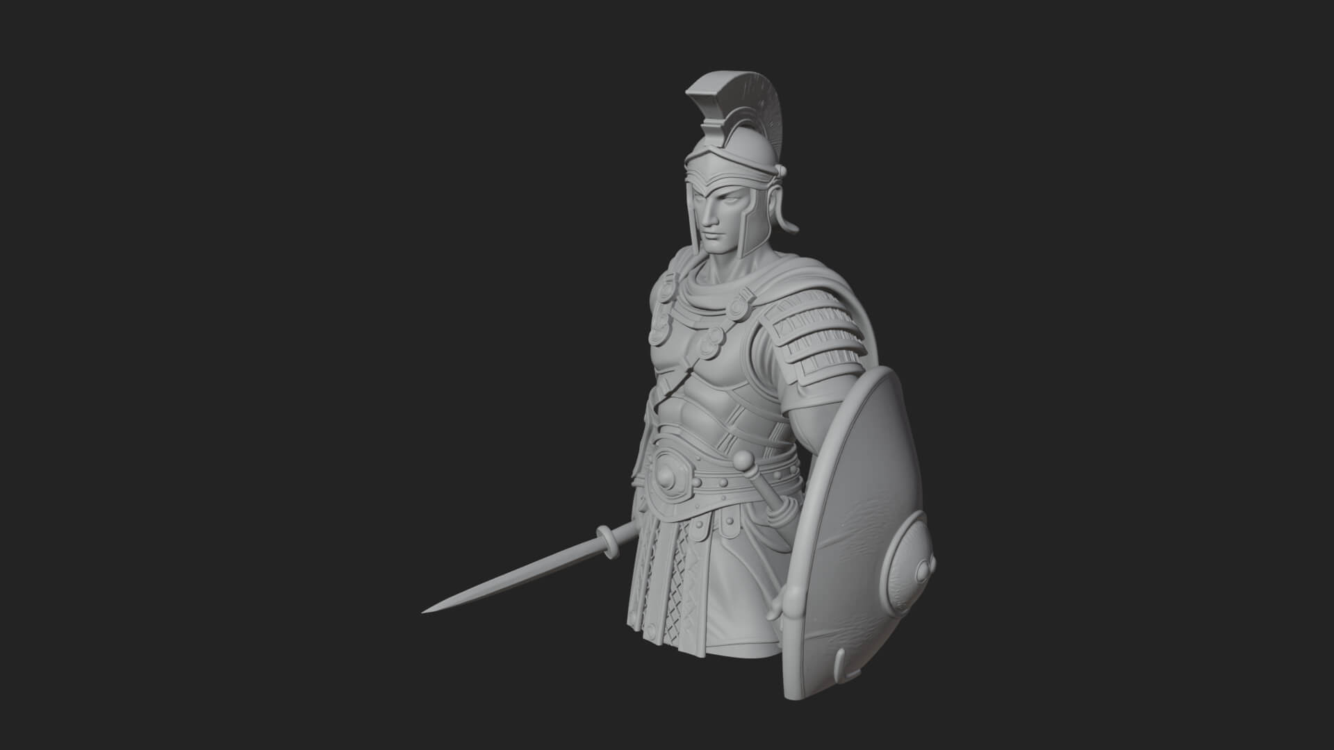 Greek Hoplite Warrior Statue Design 45 3D Print Model 3D Model