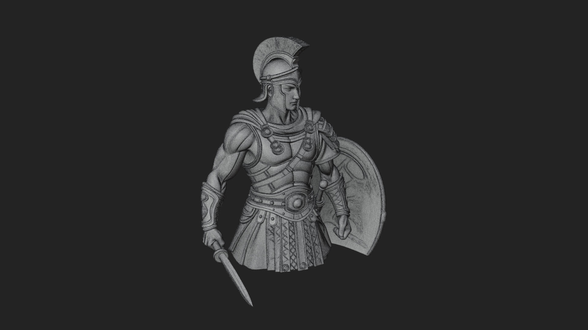 Greek Hoplite Warrior Statue Design 45 3D Print Model 3D Model